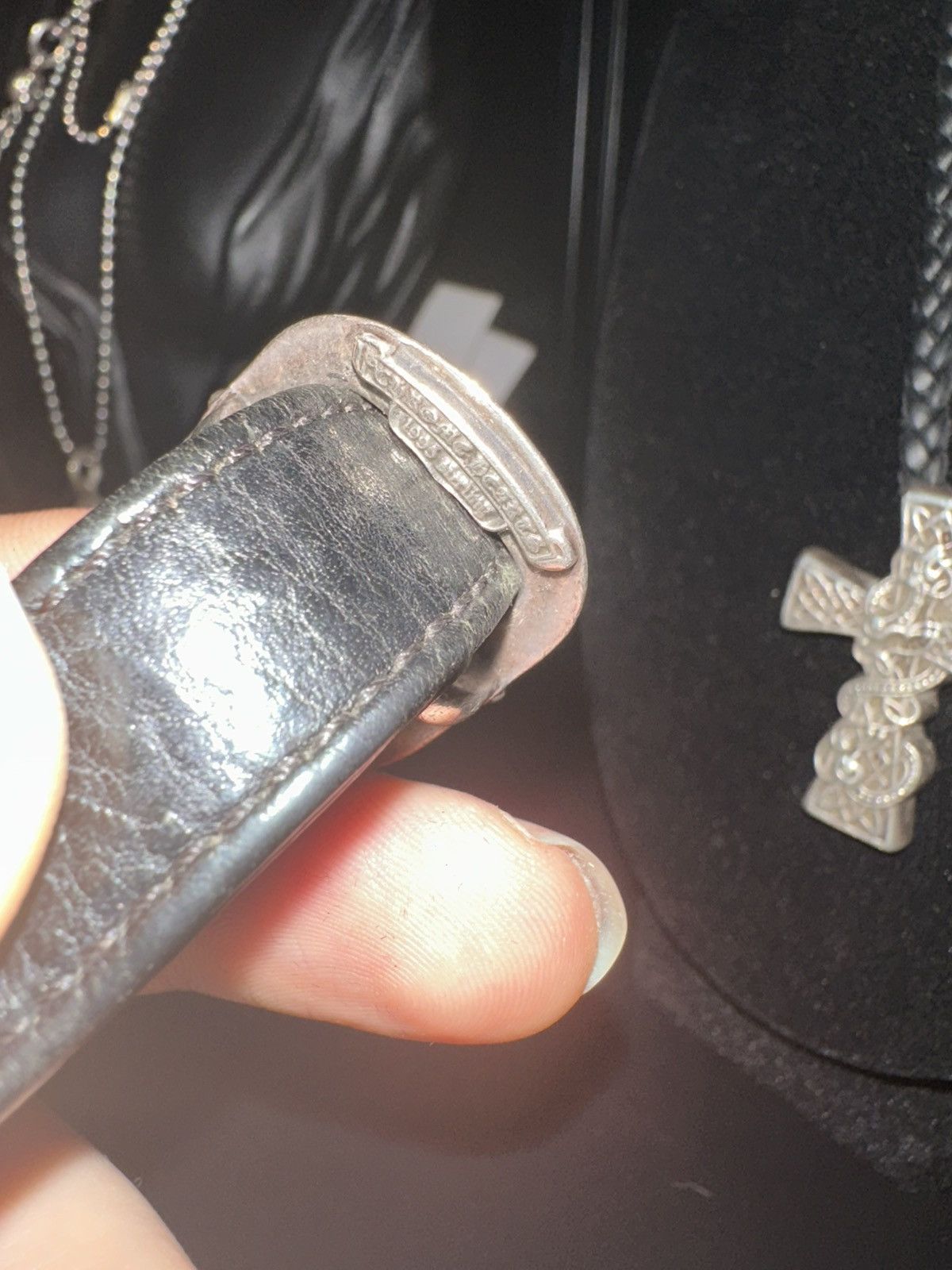 Chrome Hearts Chrome Hearts Leather Silver Logo Scroll Bracelet Size ONE SIZE - 5 Thumbnail