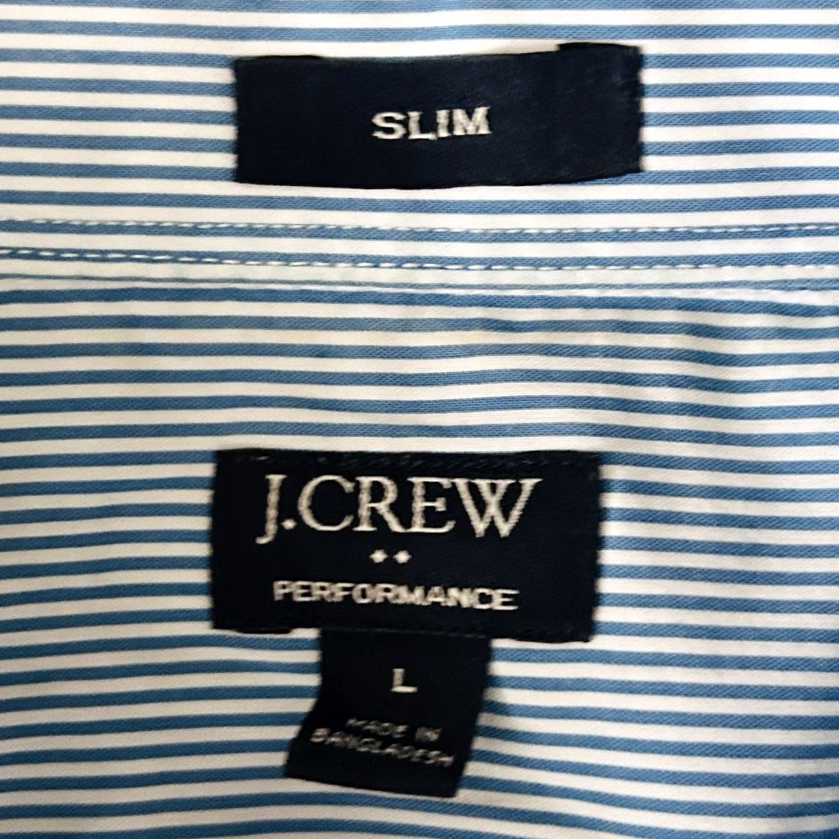 J.Crew J.CREW Shirt Slim Fit Performance Blue White Striped Cotton Blend Casual Shirt Mens L Slim Fit Button-Front Collar Spread Long Sleeve Size US L / EU 52-54 / 3 - 2 Thumbnail