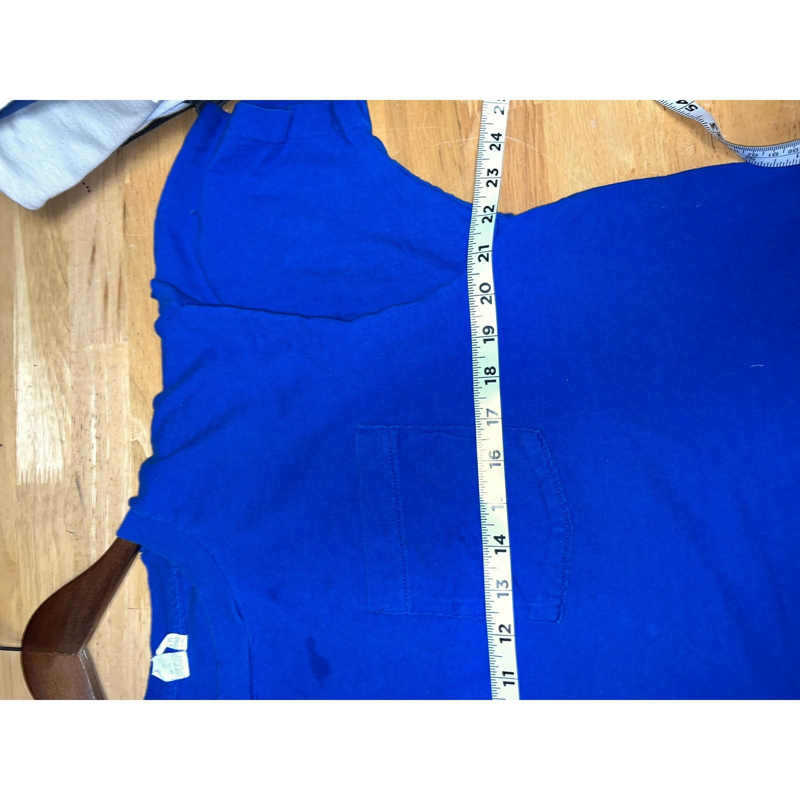 Fruit Of The Loom Vintage Blue Blank Shirt Fruit Of The Loom USA Made Tee 80s Size US XL / EU 56 / 4 - 8 Thumbnail