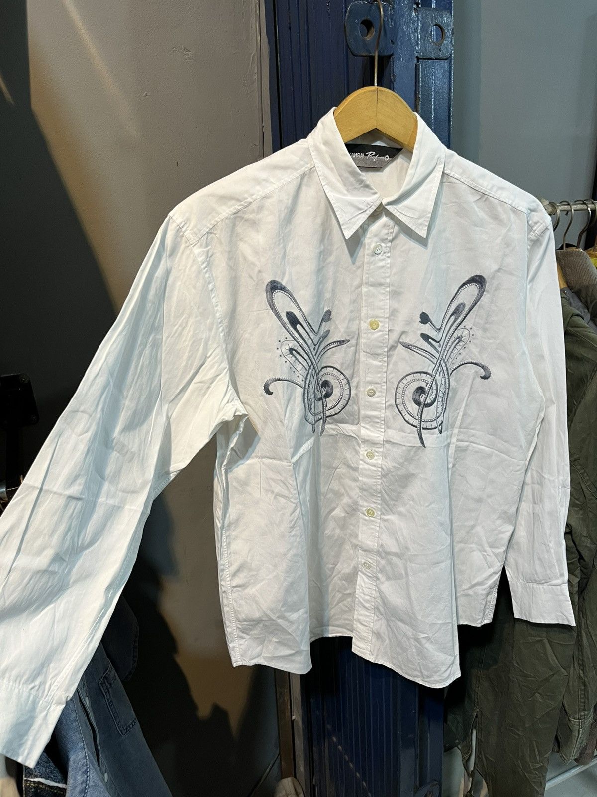 Kansai Yamamoto Kansai o parfume embroidery long sleeve button shirt Size US M / EU 48-50 / 2 - 7 Thumbnail