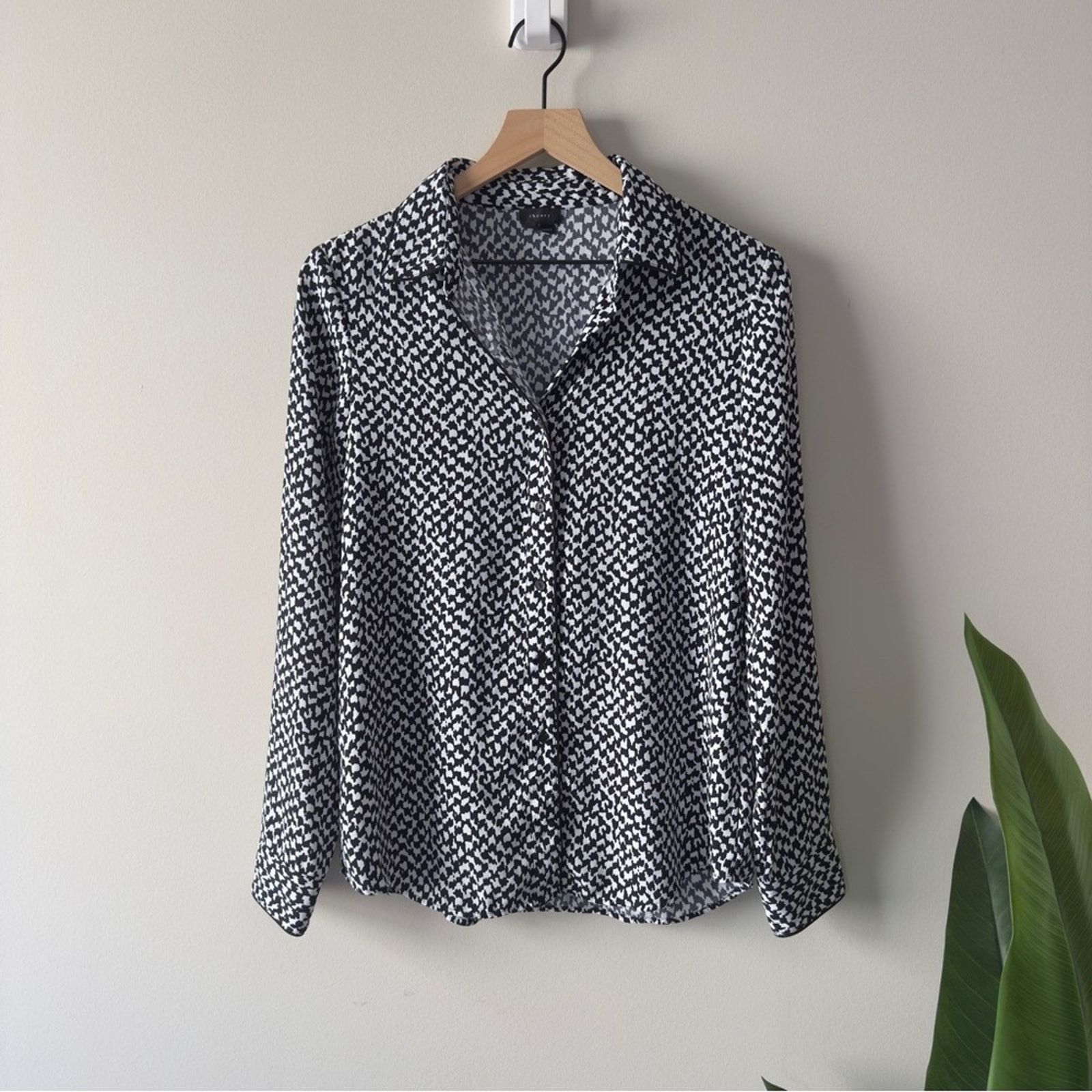 Theory Theory Long Sleeve Button Down Stylish Black and White Top M Size M / US 6-8 / IT 42-44 - 13 Thumbnail
