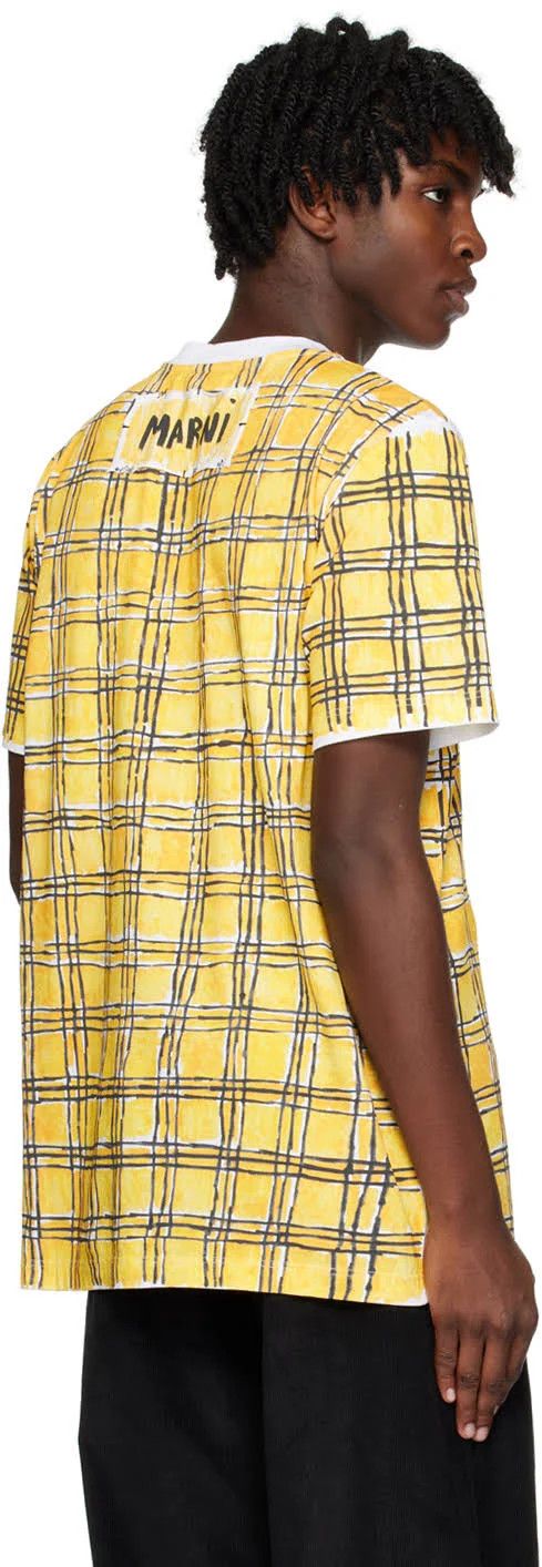 Marni o1w1db10824 Checked Cotton T-Shirt in Multicolor Size US M / EU 48-50 / 2 - 2 Thumbnail