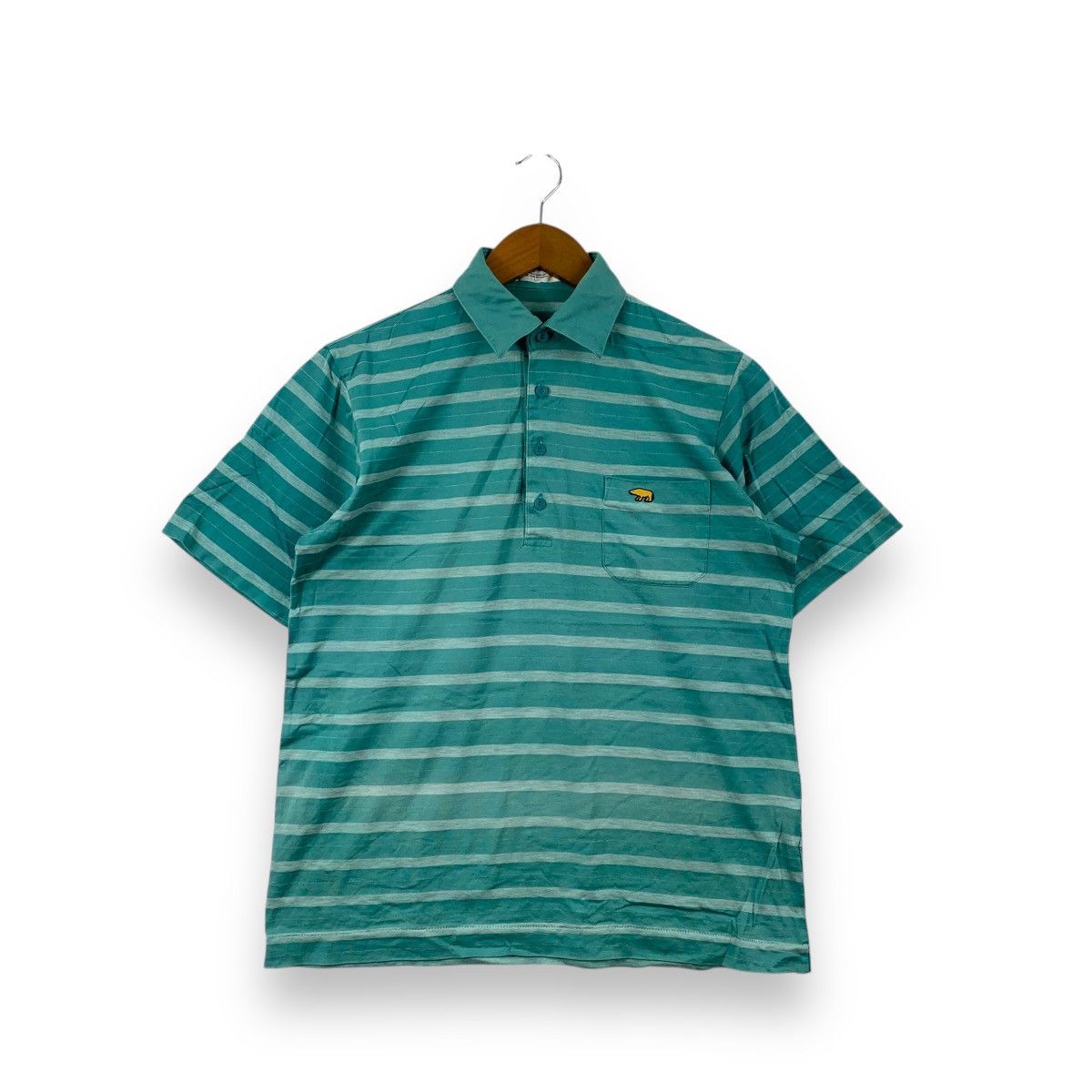 Vintage Vintage 90’ JACK NICKLAUS GOLF Golden Bear Striped Polo Tee Size US L / EU 52-54 / 3 - 1 Thumbnail