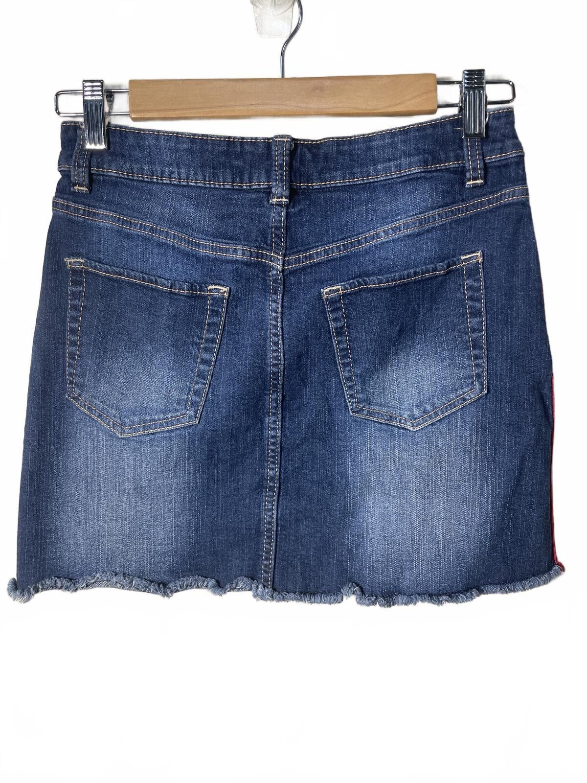 Other No Boundaries Mid Rise Mini Denim Skirt Women's Sz 9 Striped Size 28" / US 6 / IT 42 - 2 Thumbnail