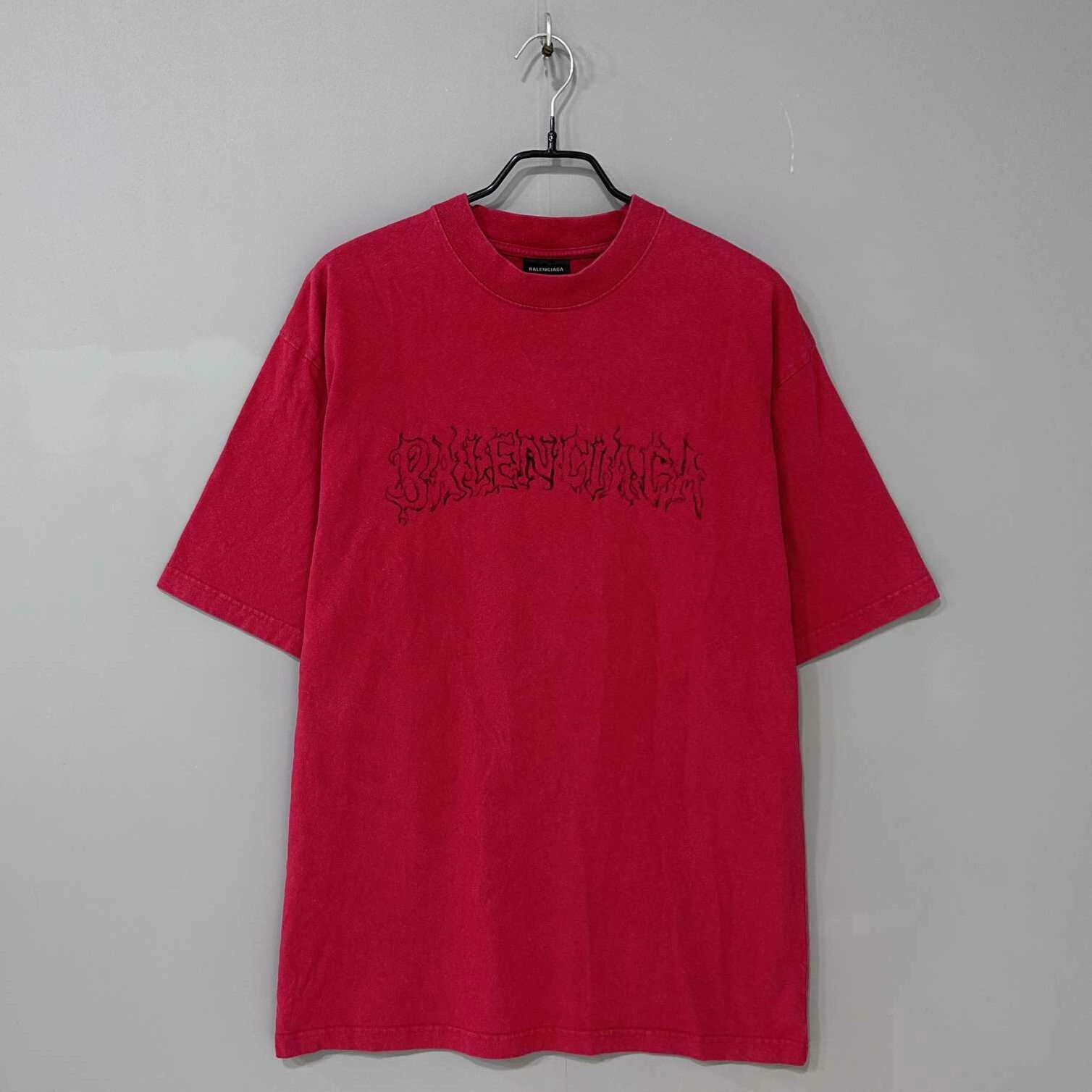 Balenciaga Balenciaga Red Flame Crackle Short Sleeve Size US XS / EU 42 / 0 - 1 Thumbnail