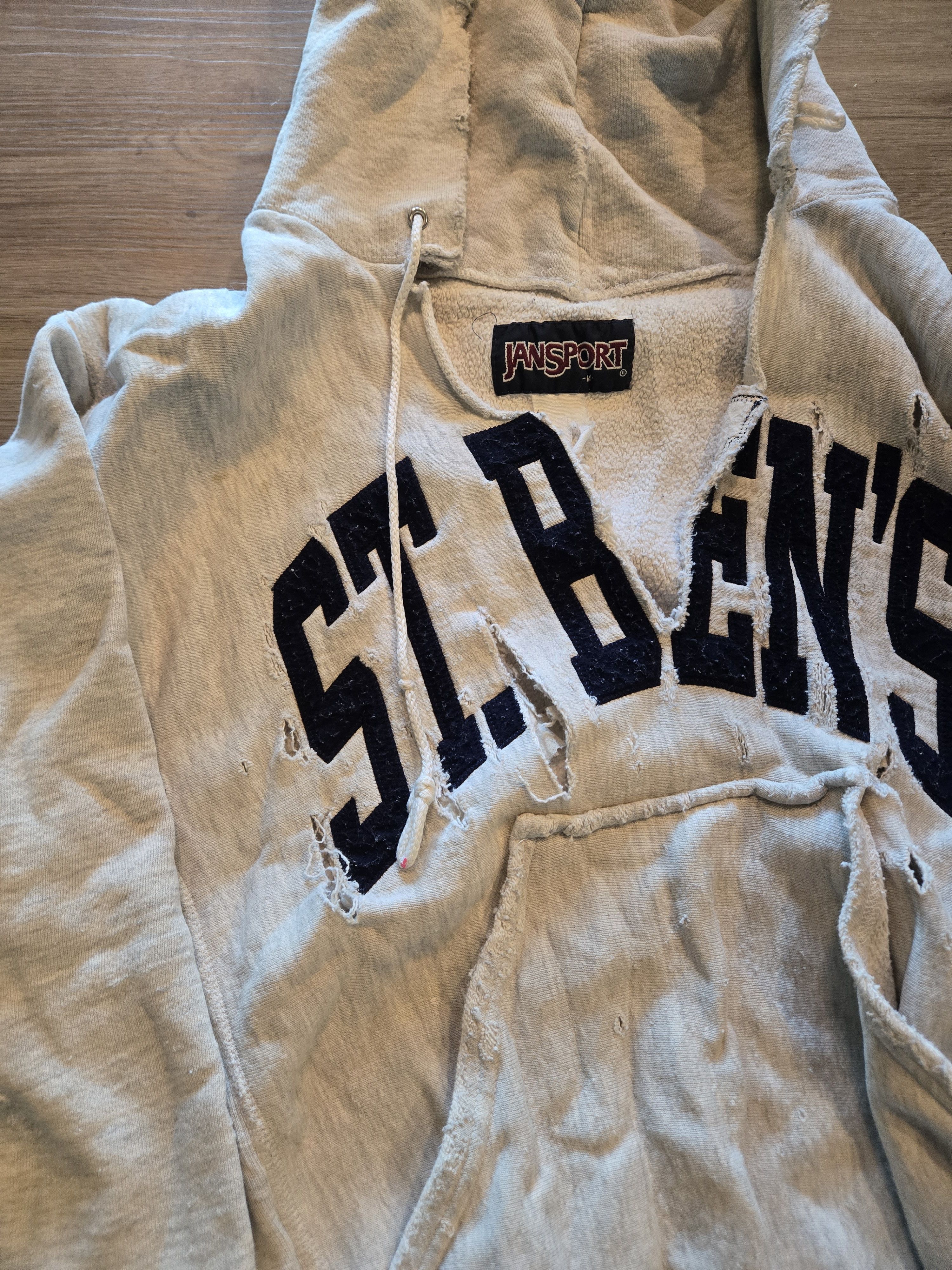 Jansport Very Distressed St. Bens College Hoodie Size M / US 6-8 / IT 42-44 - 2 Thumbnail