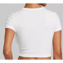 Other Wild Fable White Crop Top T-Shirt Size S Size S / US 4 / IT 40 - 2 Thumbnail