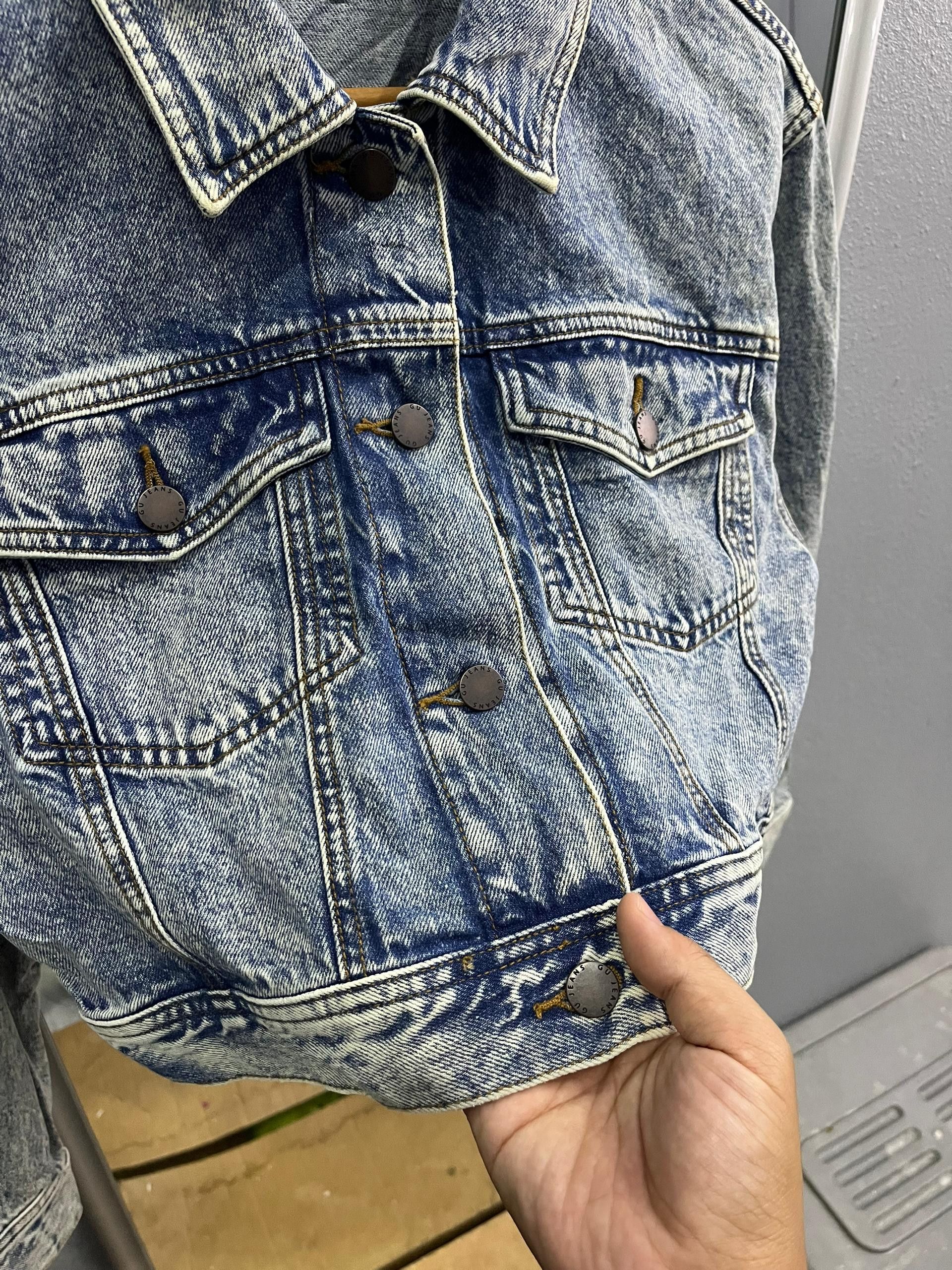 GU GU Cropped Denim Jacket Acid Wash Japan Size S / US 4 / IT 40 - 5 Thumbnail
