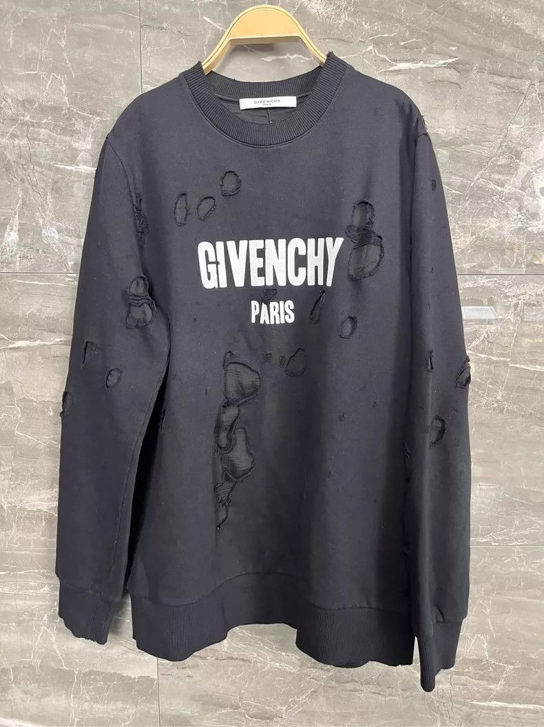 Givenchy Givenchy Ripped Hoodie Men's Black/Givenc Size US M / EU 48-50 / 2 - 1 Thumbnail