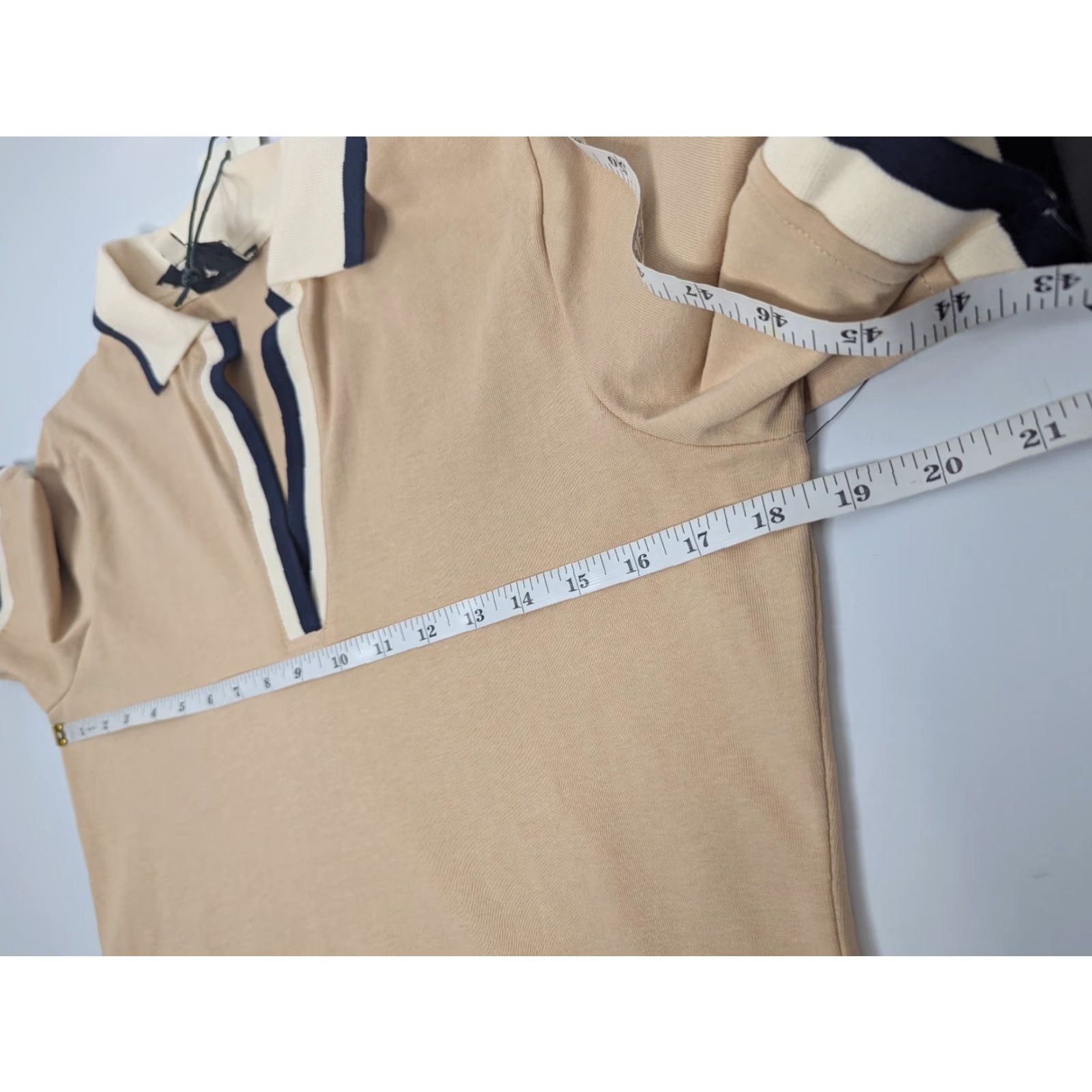 Vintage VINTAGE Tuckernuck Polo Dress Womens Small Beige Trim Cotton Pockets Preppy V20063T Size S / US 4 / IT 40 - 6 Thumbnail