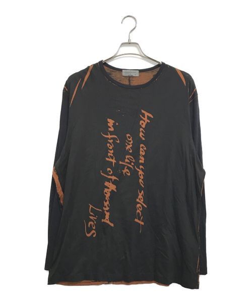 image of Yohji Yamamoto Pour Homme Message Long Sleeve in Black, Men's (Size Large)