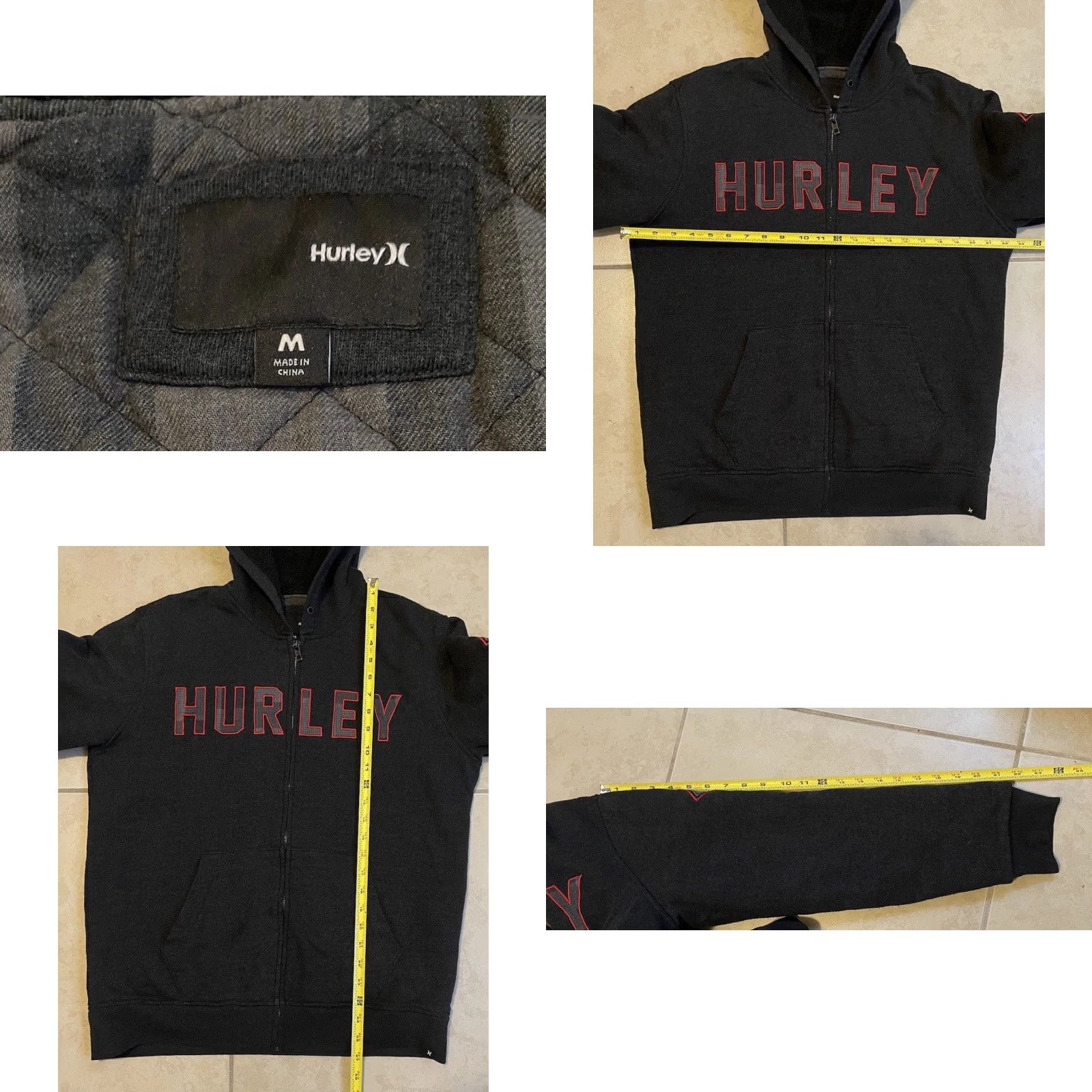 Quiksilver VINTAGE Hurley Zip Hoodie M Black Mens Sweatshirt 90s Y2K Grunge Punk Surf Skate Ocean Pacific Gotcha OP Rusty Retrieved Size US M / EU 48-50 / 2 - 8 Thumbnail