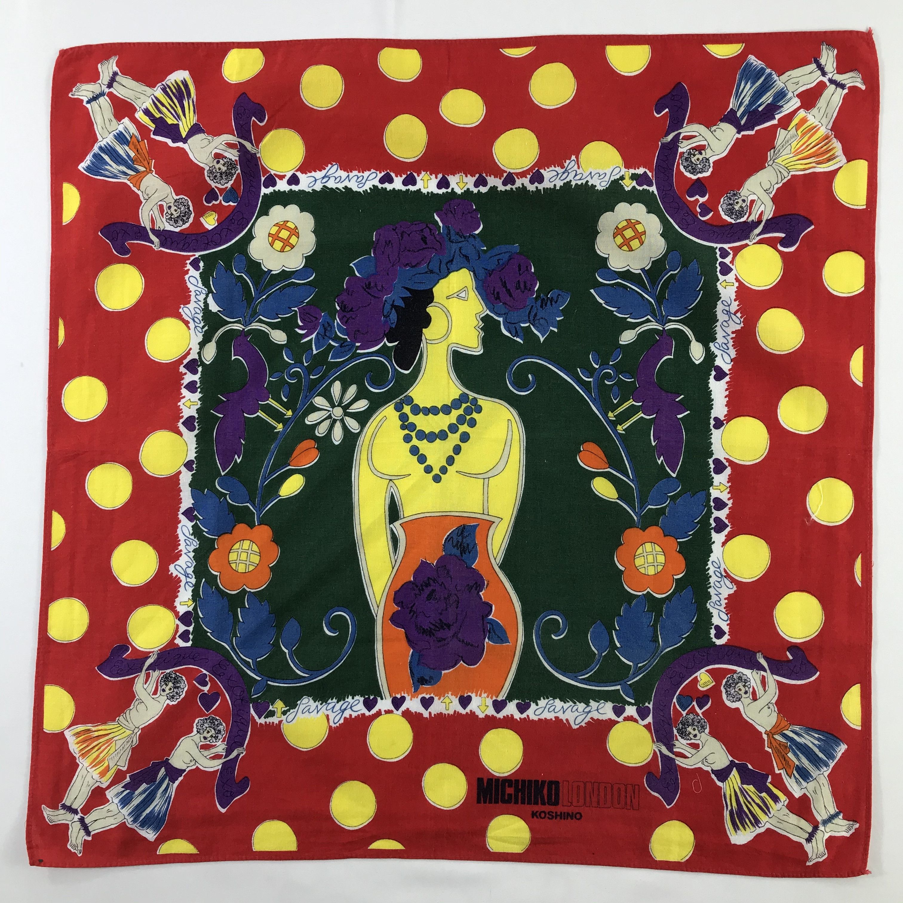 Michiko Koshino London × Vintage Michiko London Bandana / Handkerchief / Neckerchief - S391 Size ONE SIZE - 1 Thumbnail
