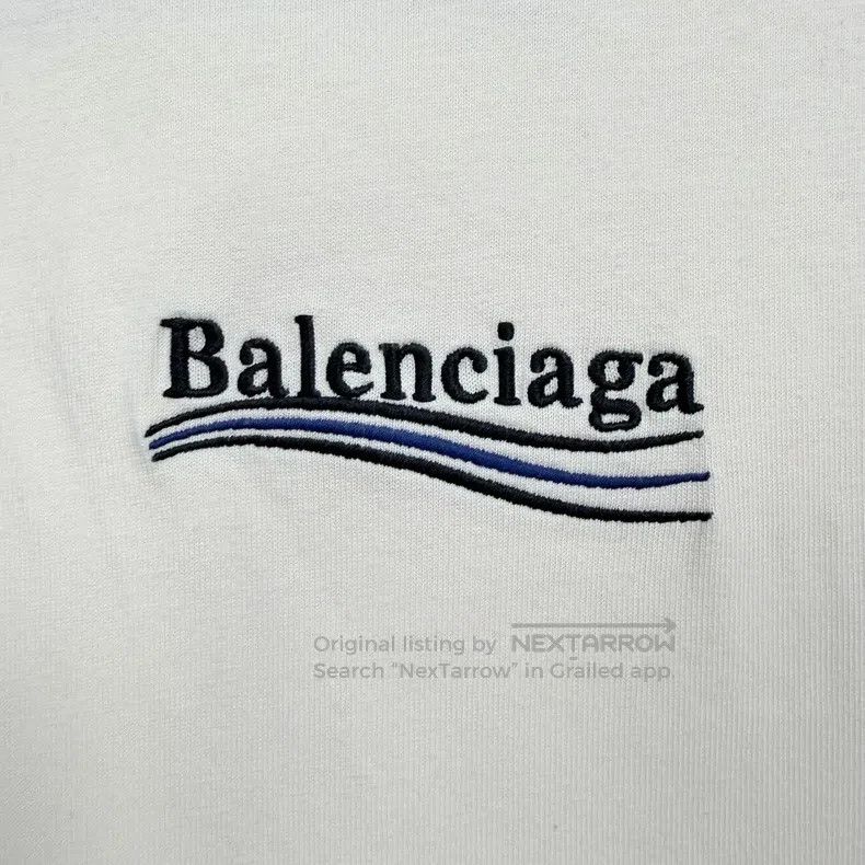Balenciaga Balenciaga Cream White Wave Short Sleeve Size US M / EU 48-50 / 2 - 3 Thumbnail