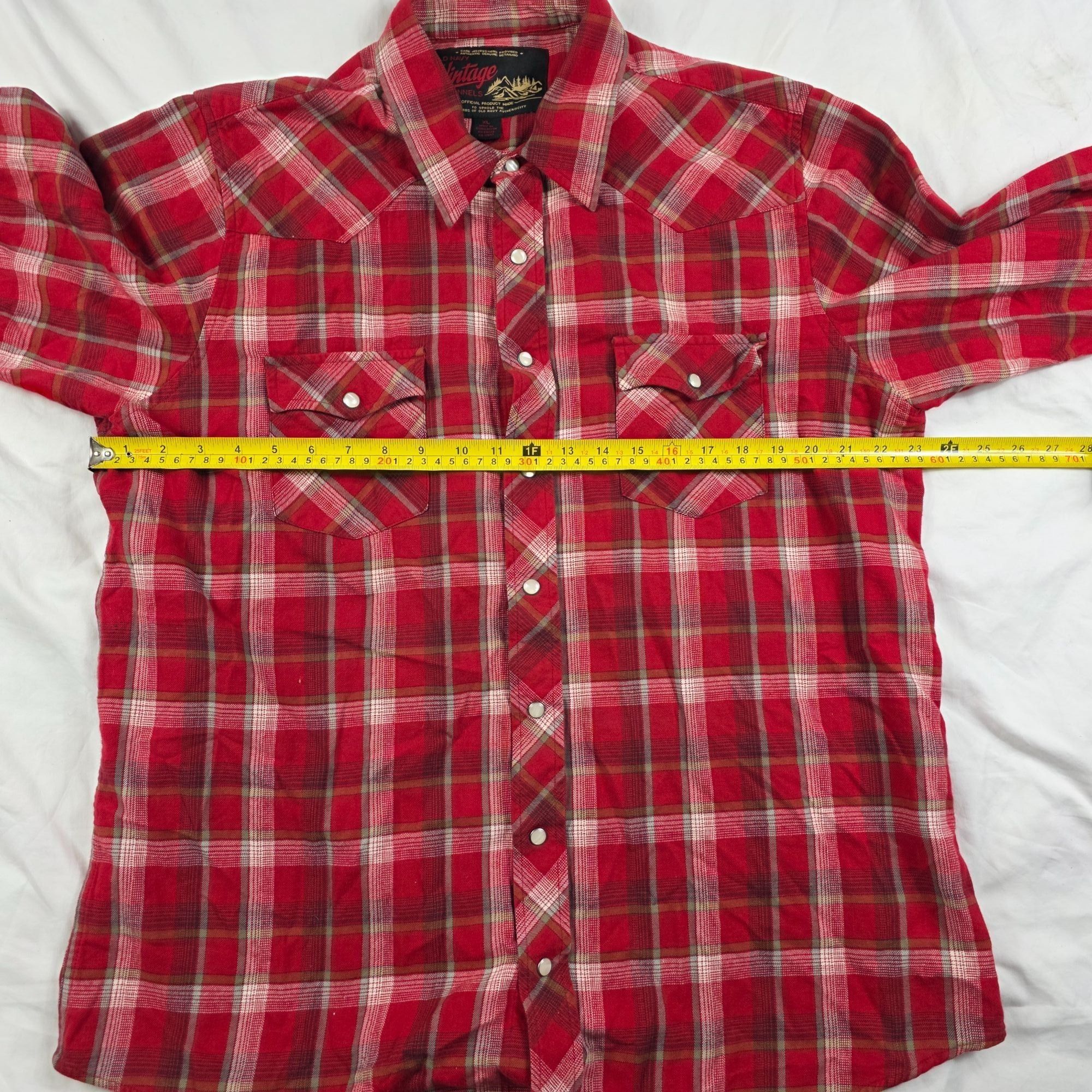 Old Navy Old Navy Vintage Flannels Mens Size XL Western Shirt Red Pla Size US XL / EU 56 / 4 - 6 Thumbnail