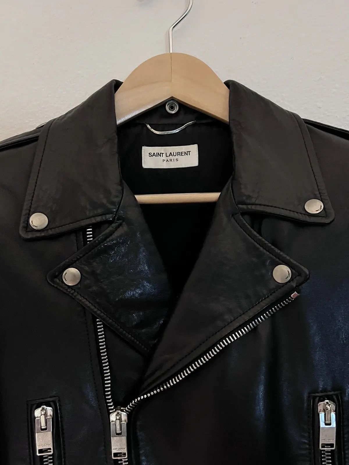 Yves Saint Laurent Hedi Slimane × Yves Saint Laurent Leather Jacket Size US M / EU 48-50 / 2 - 2 Thumbnail