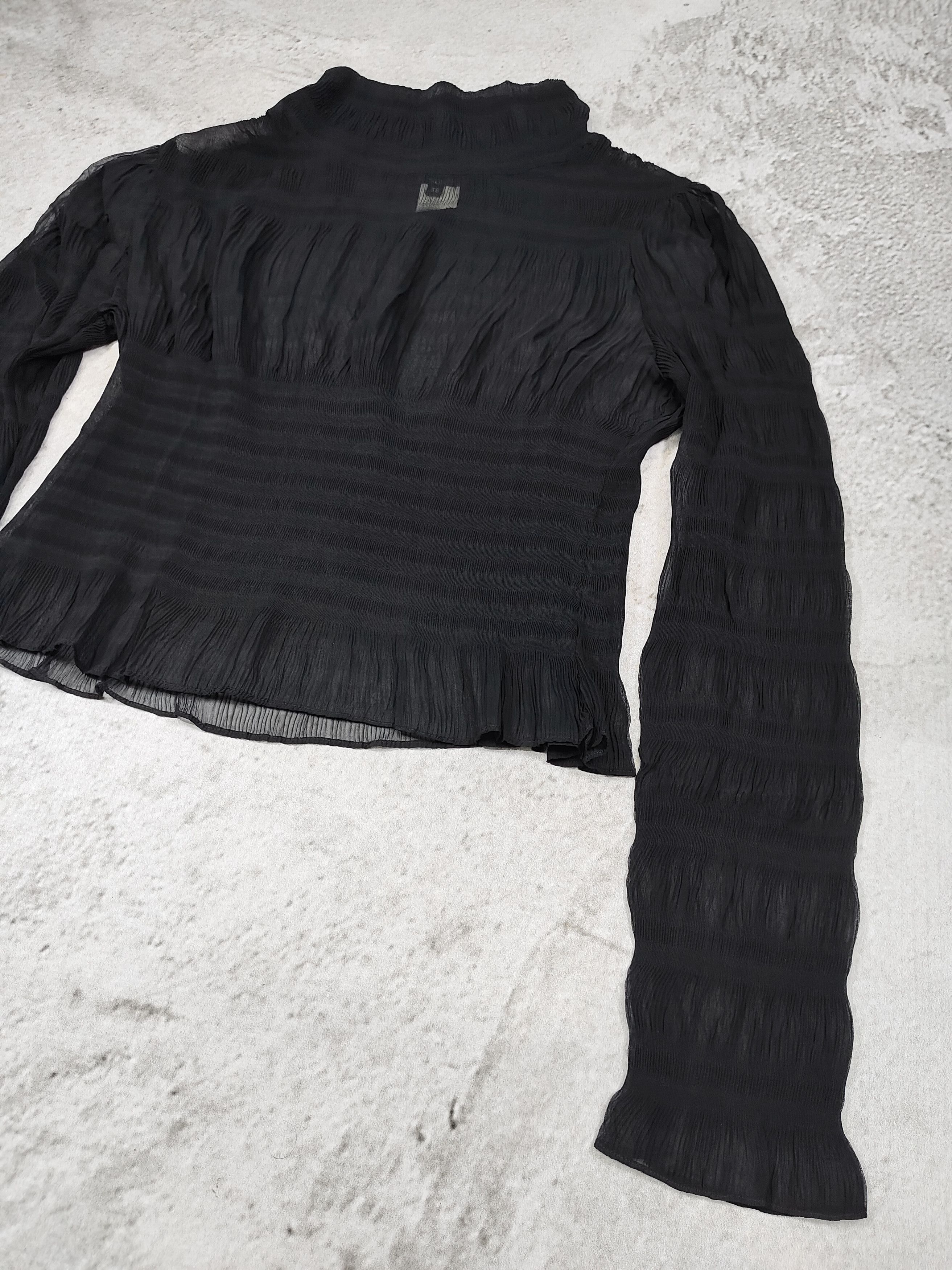 Seditionaries 2000s Miki Mialy🇫🇷 Gothic Minimalist Sheer Pleated Blouse Size M / US 6-8 / IT 42-44 - 7 Thumbnail