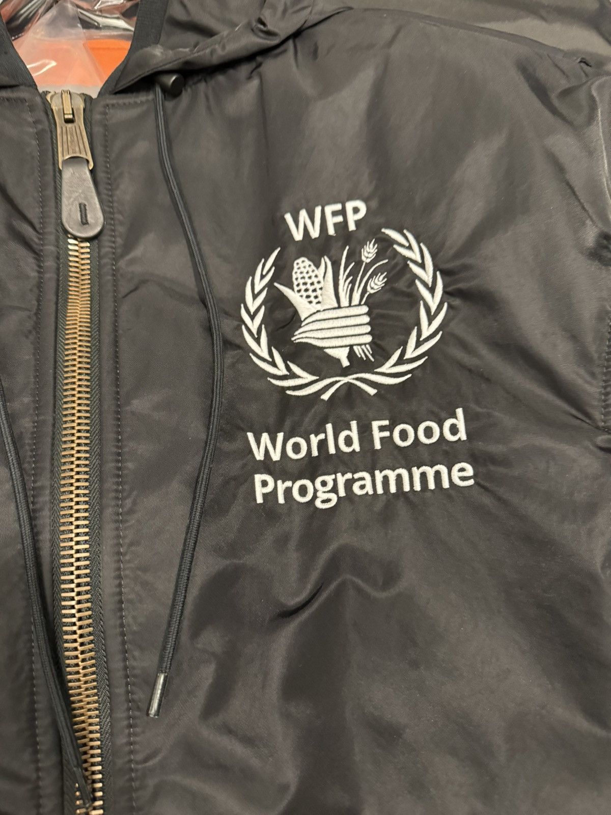 balenciaga world food programme bomber grailed