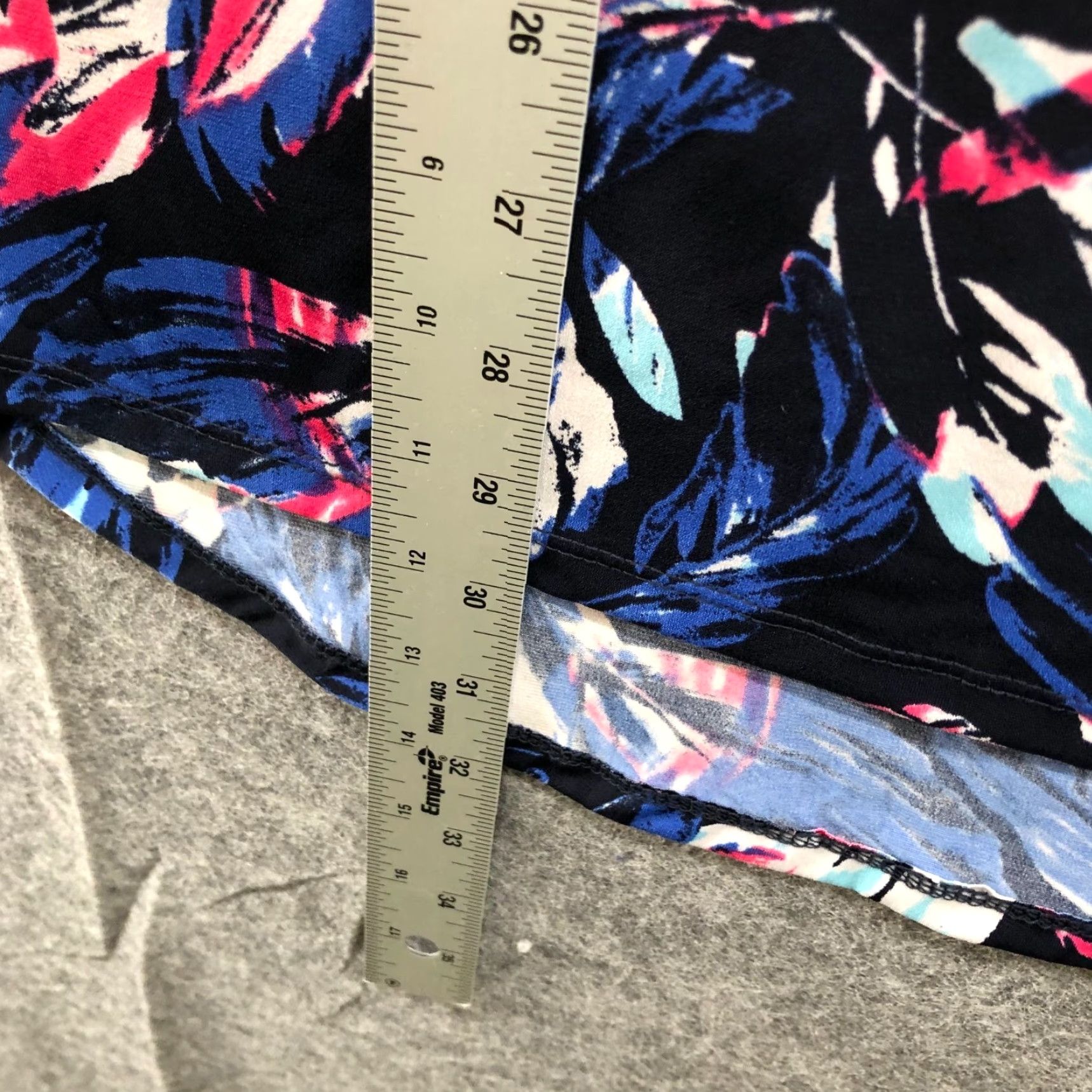 Vintage NWT SM Store Womens Plus Size 3X Cold Shoulder Top Blue Pink Floral Jersey Tropical Shirt Size XXL / US 16-18 / IT 52-54 - 7 Thumbnail