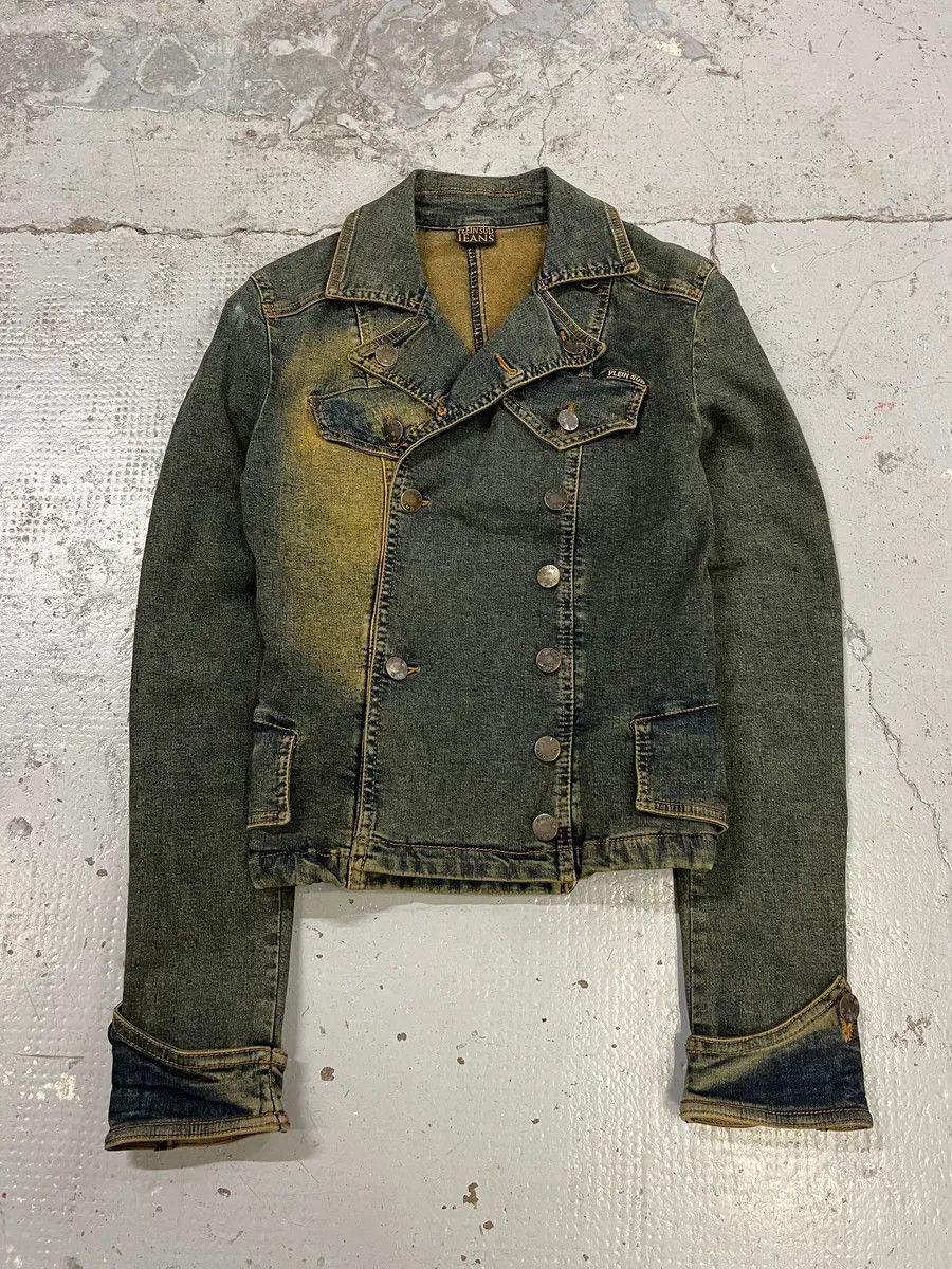 Vintage 2000s Plein Sud Blue Faded Denim Jacket Size S / US 4 / IT 40 - 1 Thumbnail