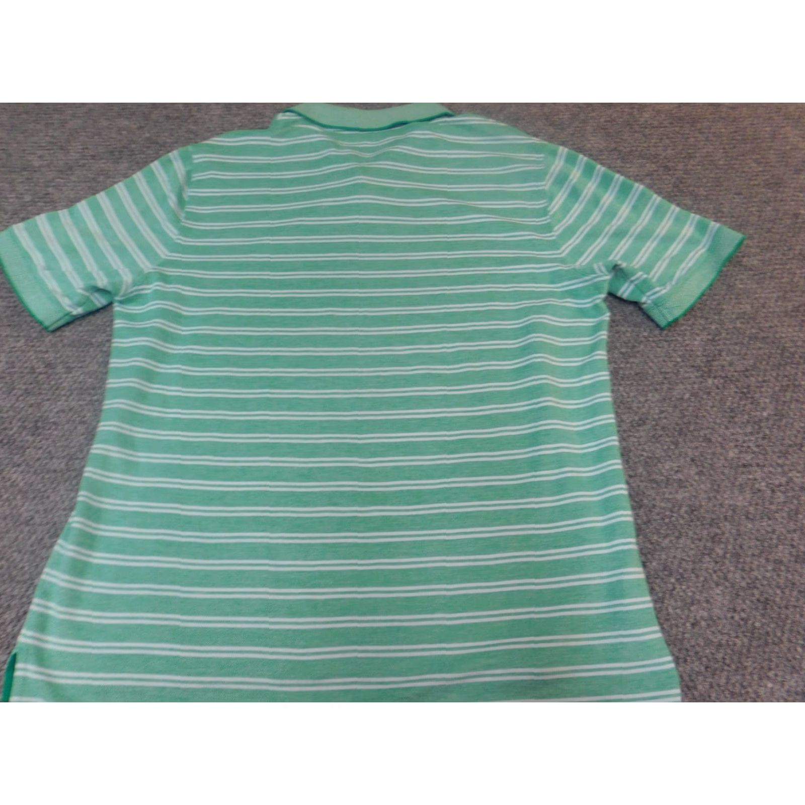 Vintage Saddlebred Polo Shirt Mens L Green Striped Regular Fit Short Sleeve Knit Buttoned Collar Golf Size US L / EU 52-54 / 3 - 6 Thumbnail