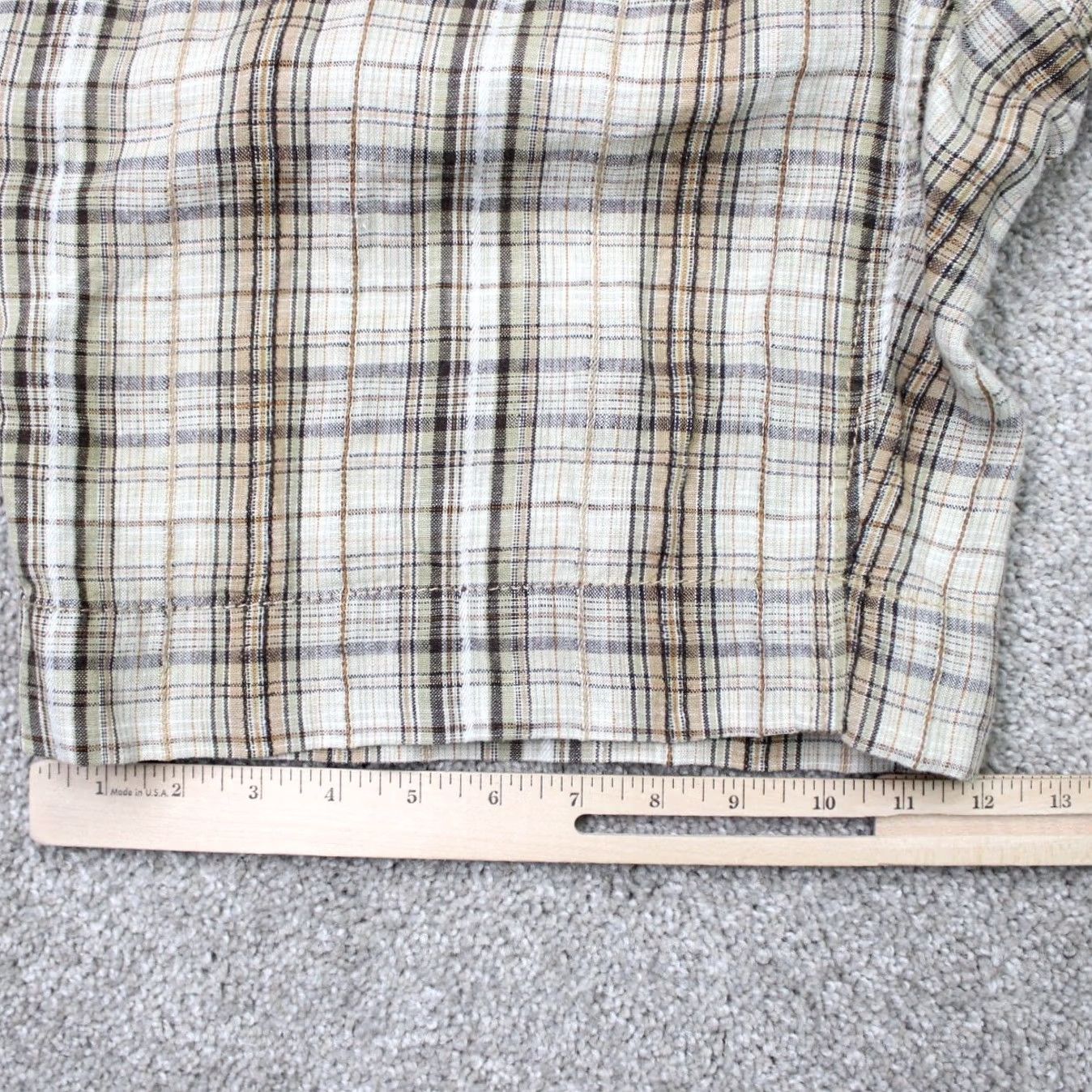 Tommy Bahama Tommy Bahama Shorts Mens 36 Brown Plaid 100% Linen 11" Flat Front Preppy Casual Clothing Size US 36 / EU 52 - 4 Thumbnail