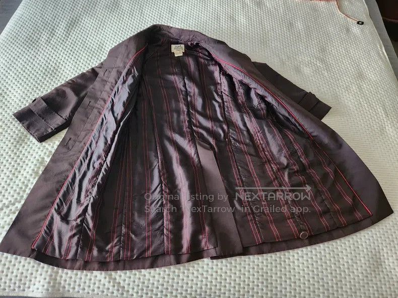 Hermes Hermes Medium-length trench coat, 100% silk fabric, with t Size XS / US 0-2 / IT 36-38 - 3 Thumbnail