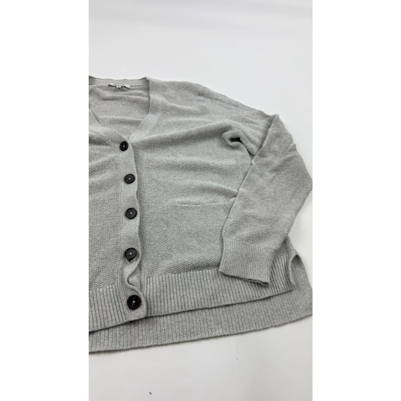 Madewell VINTAGE Madewell Cardigan Sweater Womens Large Light Gray Button Front Cotton Blend V-Neck Size L / US 10 / IT 46 - 3 Thumbnail