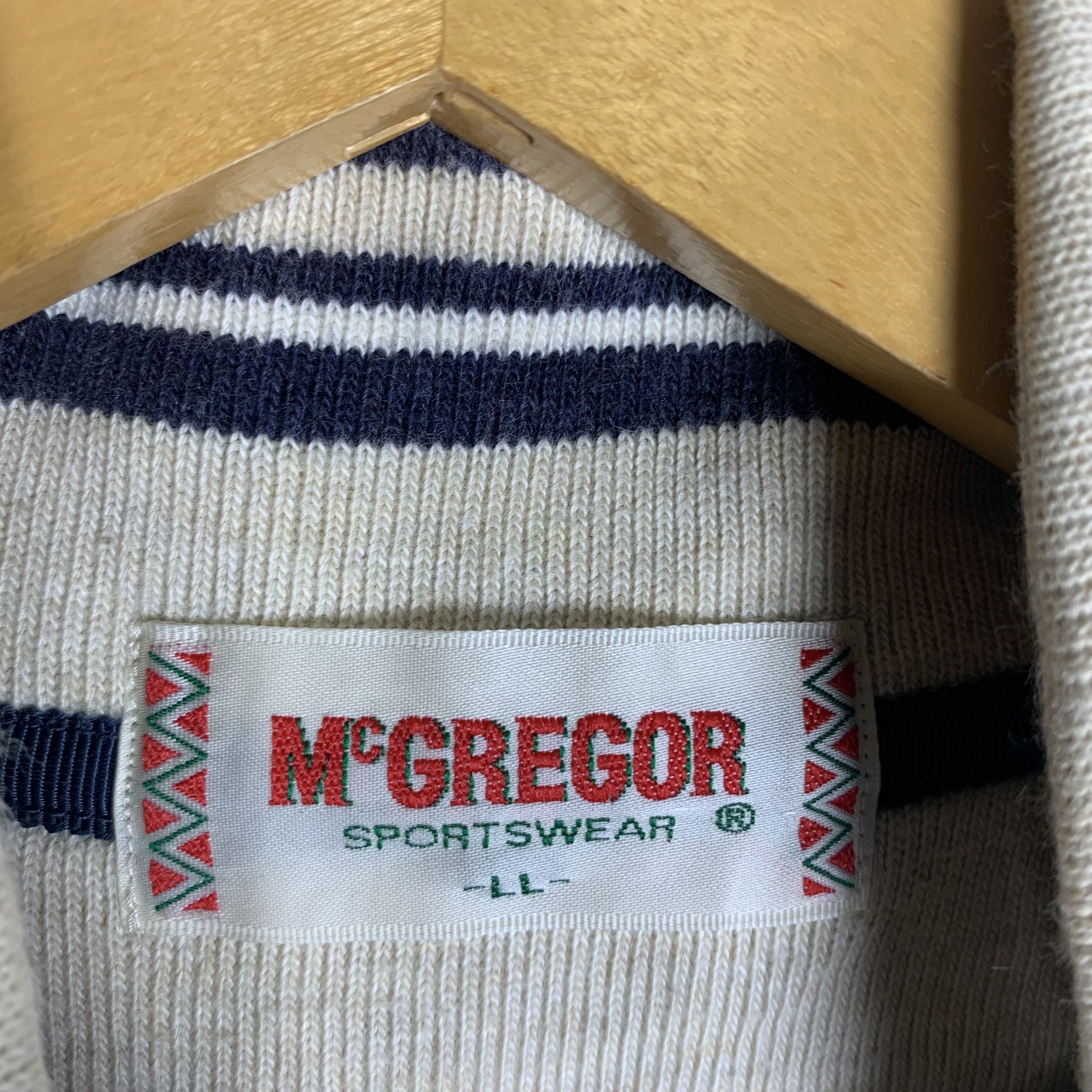 McGregor Vintage McGregor Stripped Halfzip Sweatshirt Sweater Size US L / EU 52-54 / 3 - 3 Thumbnail