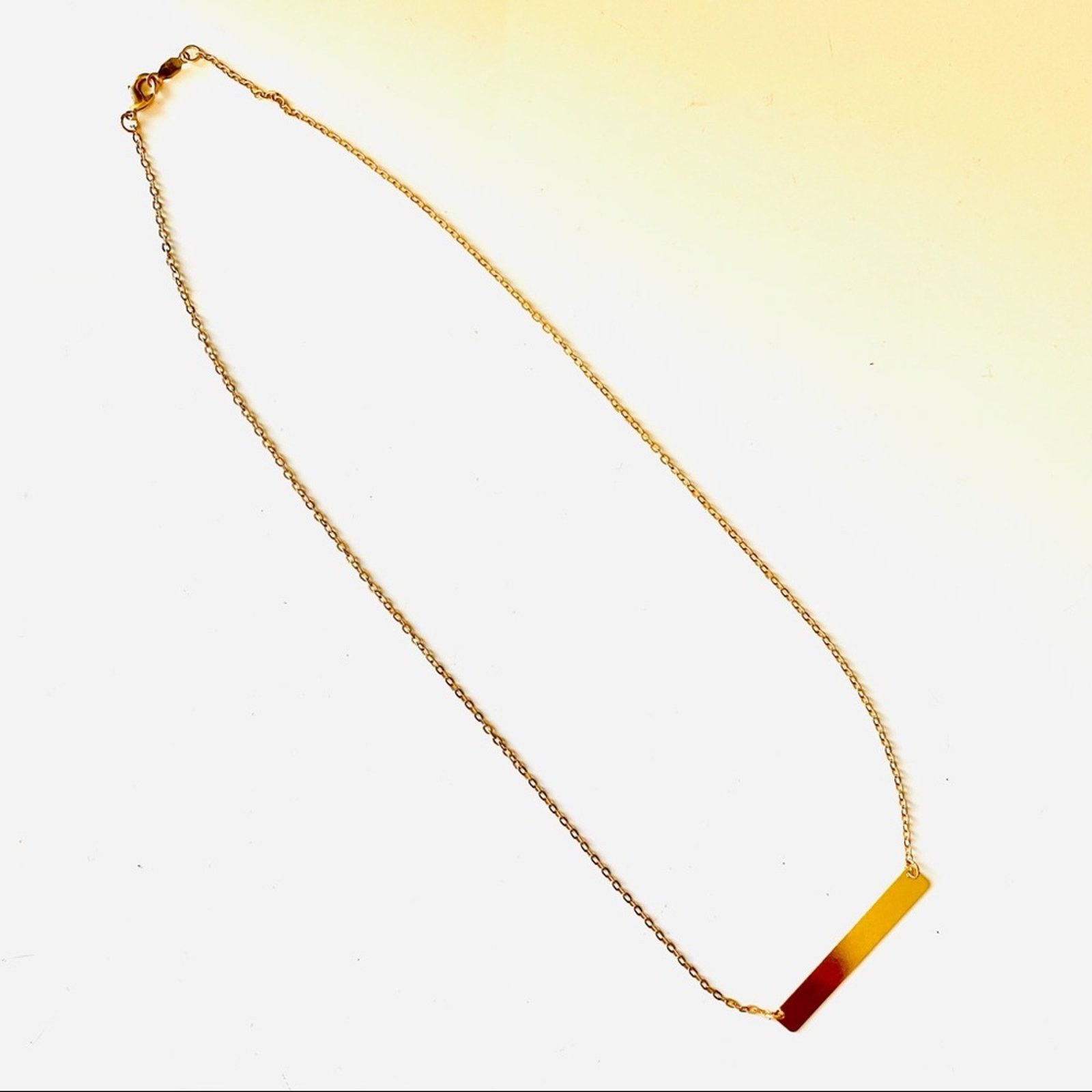 Nordstrom NORDSTROM Gold Bar Plate Charm Pendant Necklace Jewelry Size ONE SIZE - 7 Thumbnail