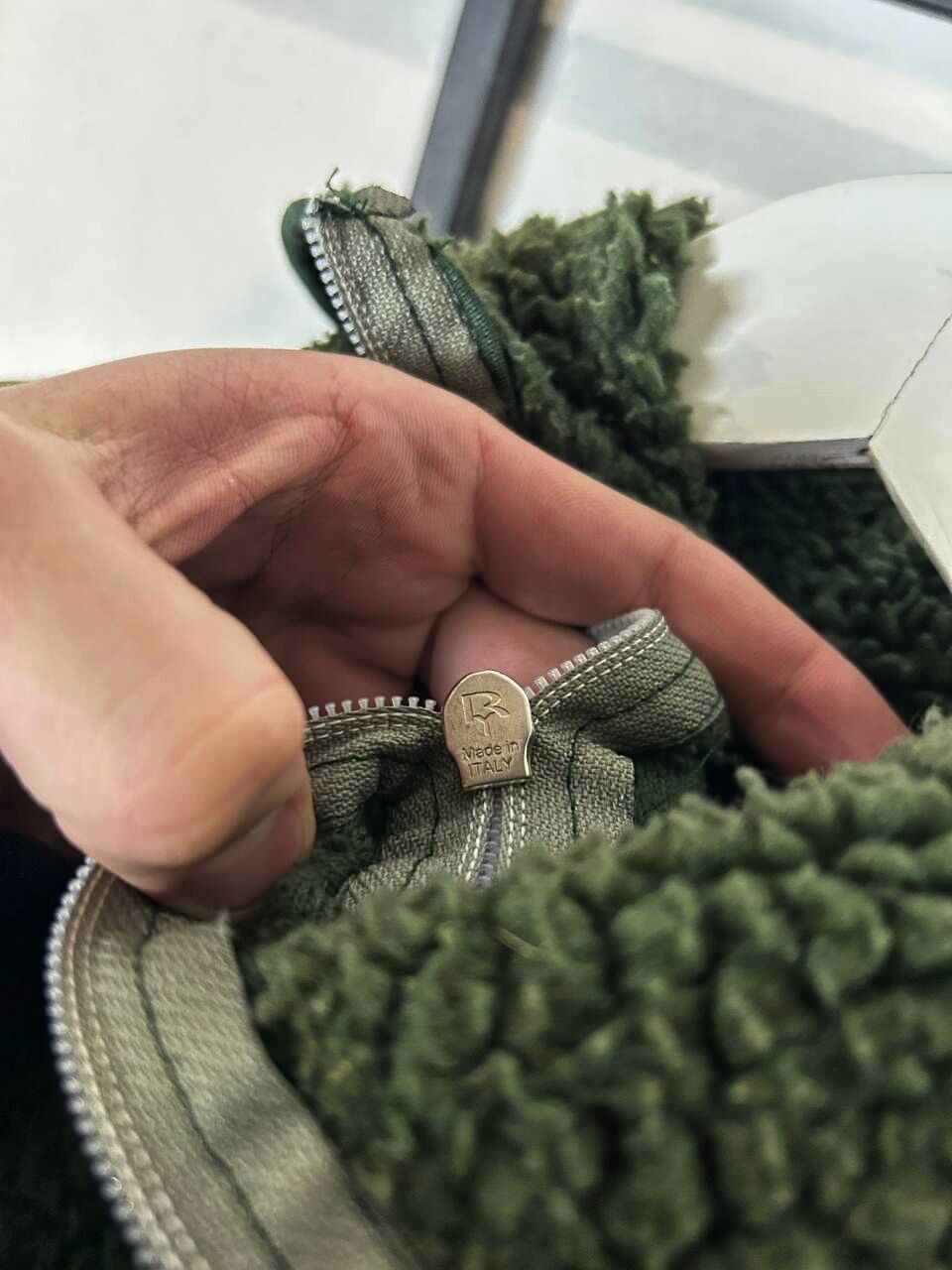 Japanese Brand Sherpa Fleece Jacket Military Style Panelled Green Zip Size US XL / EU 56 / 4 - 7 Thumbnail