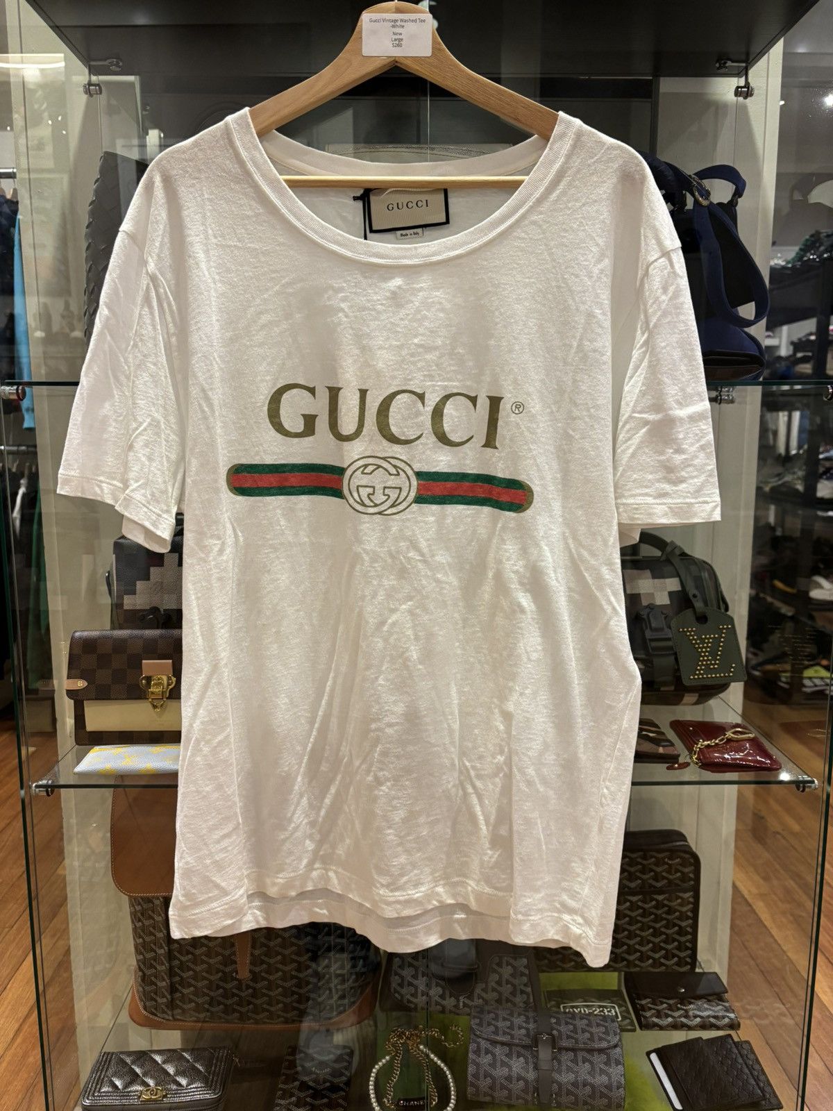 Gucci Gucci Vintage Washed Tee - White Size US L / EU 52-54 / 3 - 1 Thumbnail