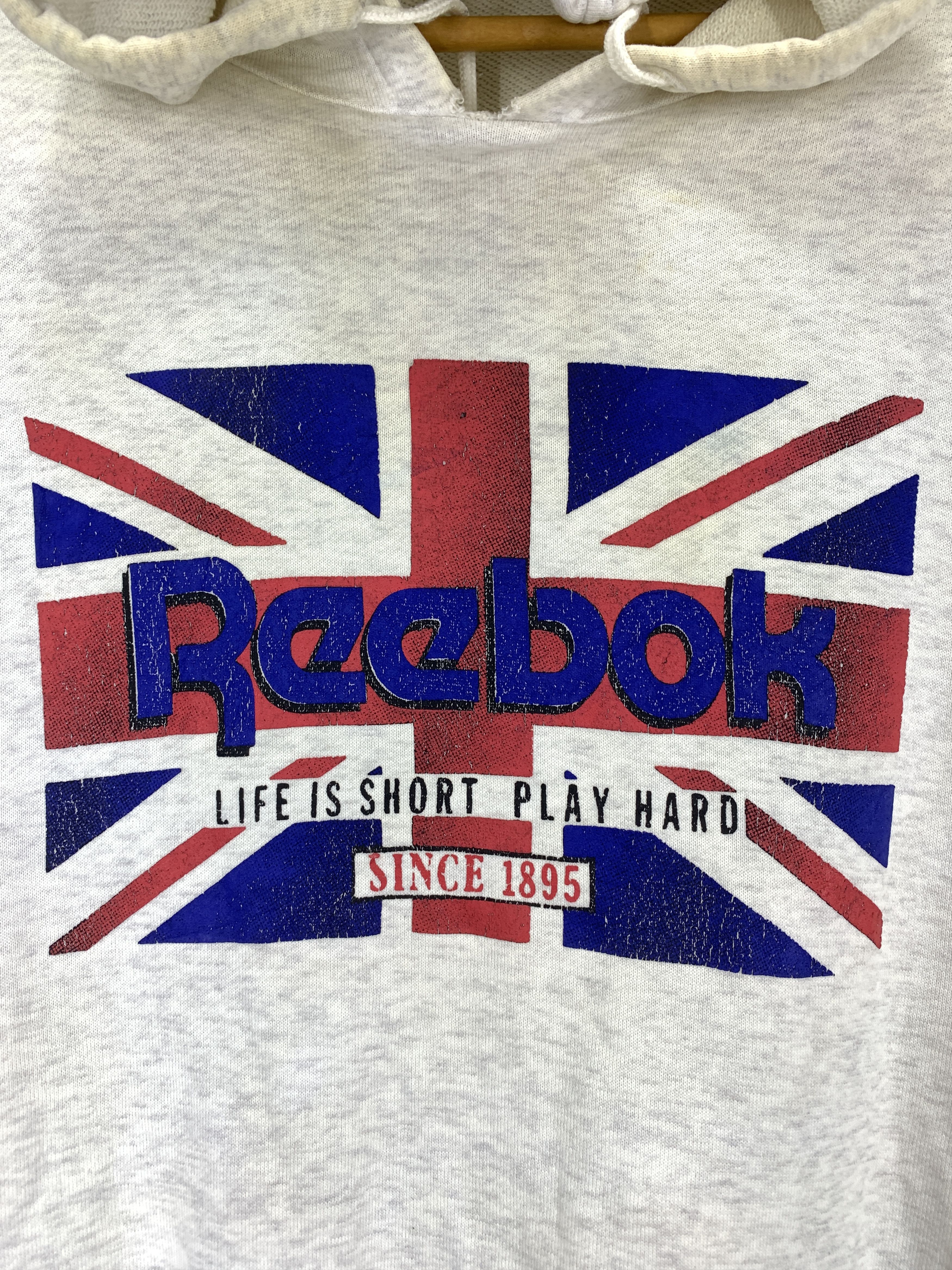 Reebok 90s Vintage REEBOK Distress Hoodie #1905/10 Size US M / EU 48-50 / 2 - 2 Thumbnail