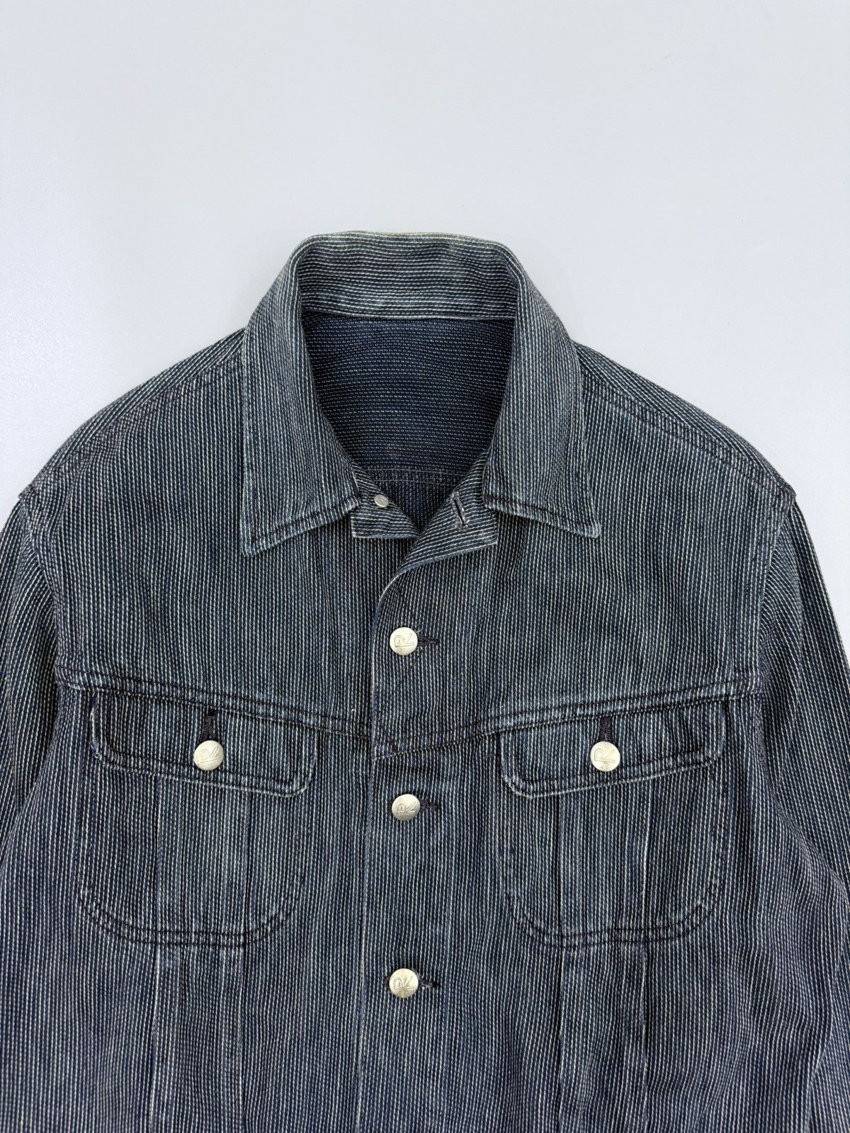 45rpm Vintage 45RPM Wabash Pinstripe Indigo Trucker Denim Jacket Size US M / EU 48-50 / 2 - 11 Thumbnail