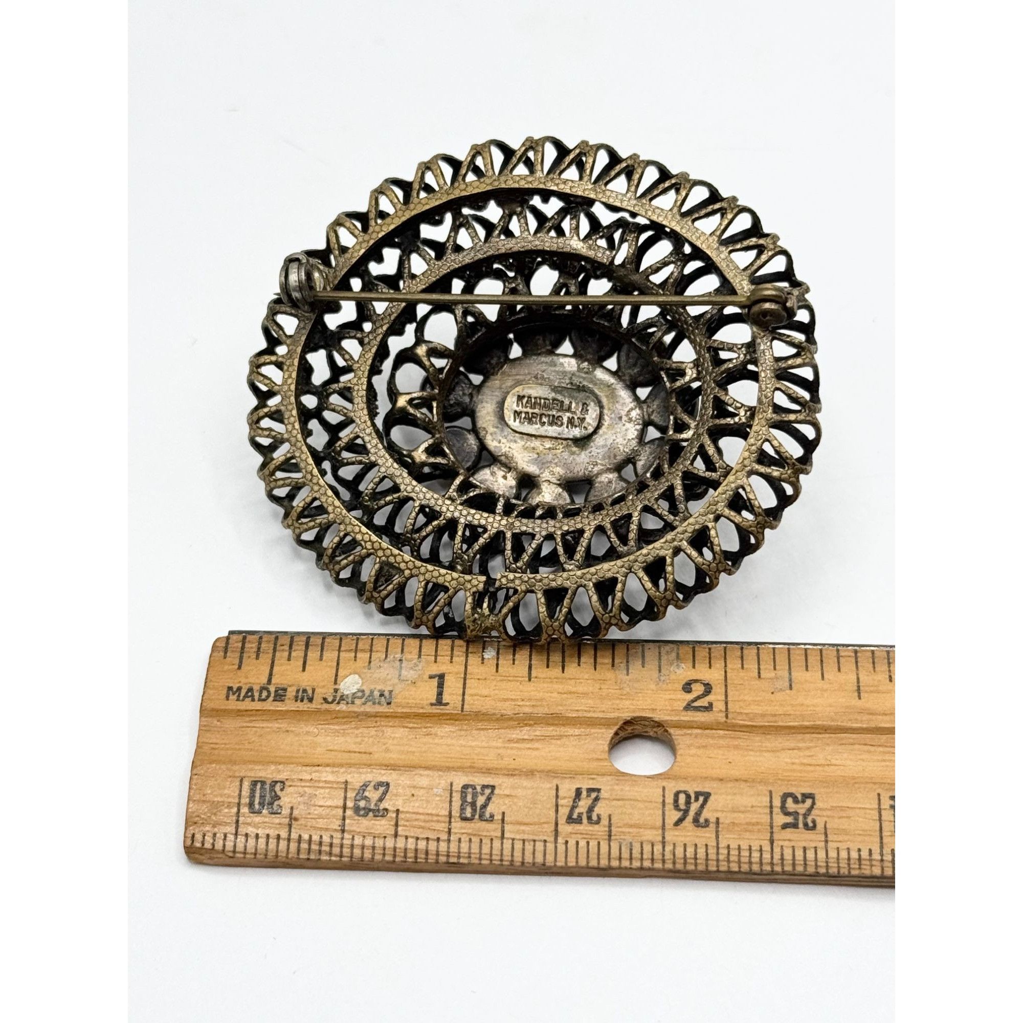 Vintage Vintage Estate Kandell & Marcus Layered Deco Brooch Pin Size ONE SIZE - 6 Thumbnail