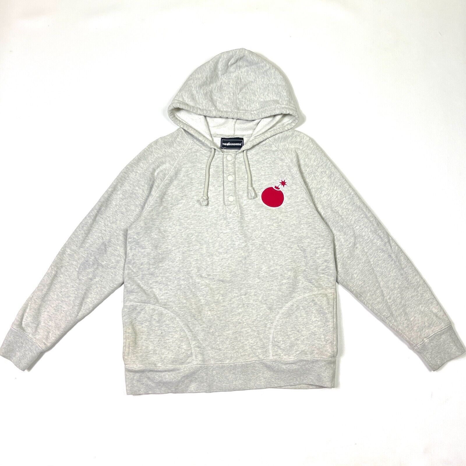The Hundreds the hundreds 1/4 button hoodie sweater pullover gray red 80 Size US L / EU 52-54 / 3 - 1 Thumbnail