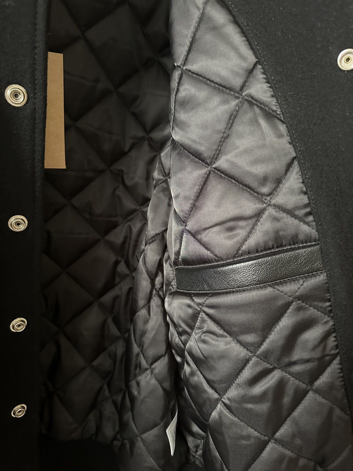 Stussy Stussy FW25 Globe Varsity jacket wit black leather sleeves Size US M / EU 48-50 / 2 - 10 Thumbnail