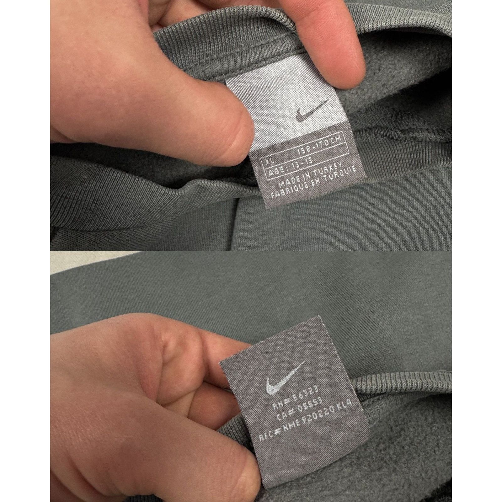 Nike × Vintage VTG Nike Gray Fleece Lined Pullover Sweatshirt Size US M / EU 48-50 / 2 - 2 Thumbnail