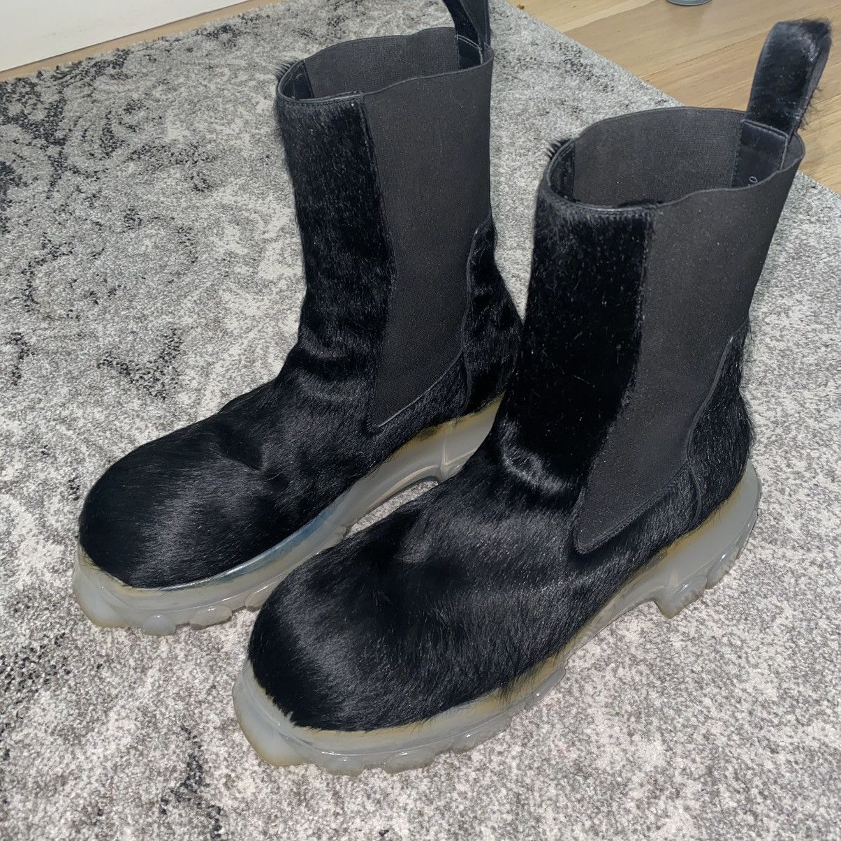 Rick Owens RICK OWENS AW 22 PONY HAIR TRACTOR BOOTS 43 Size US 11.5 / EU 44-45 - 4 Thumbnail