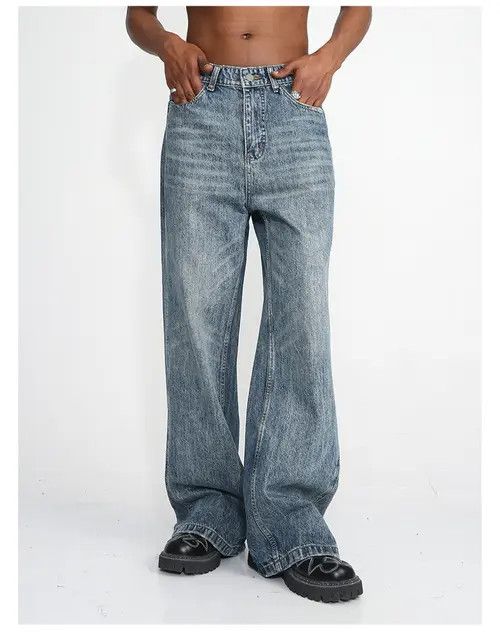 Jean y2k faded washed flared jeans Size US 33 - 6 Thumbnail