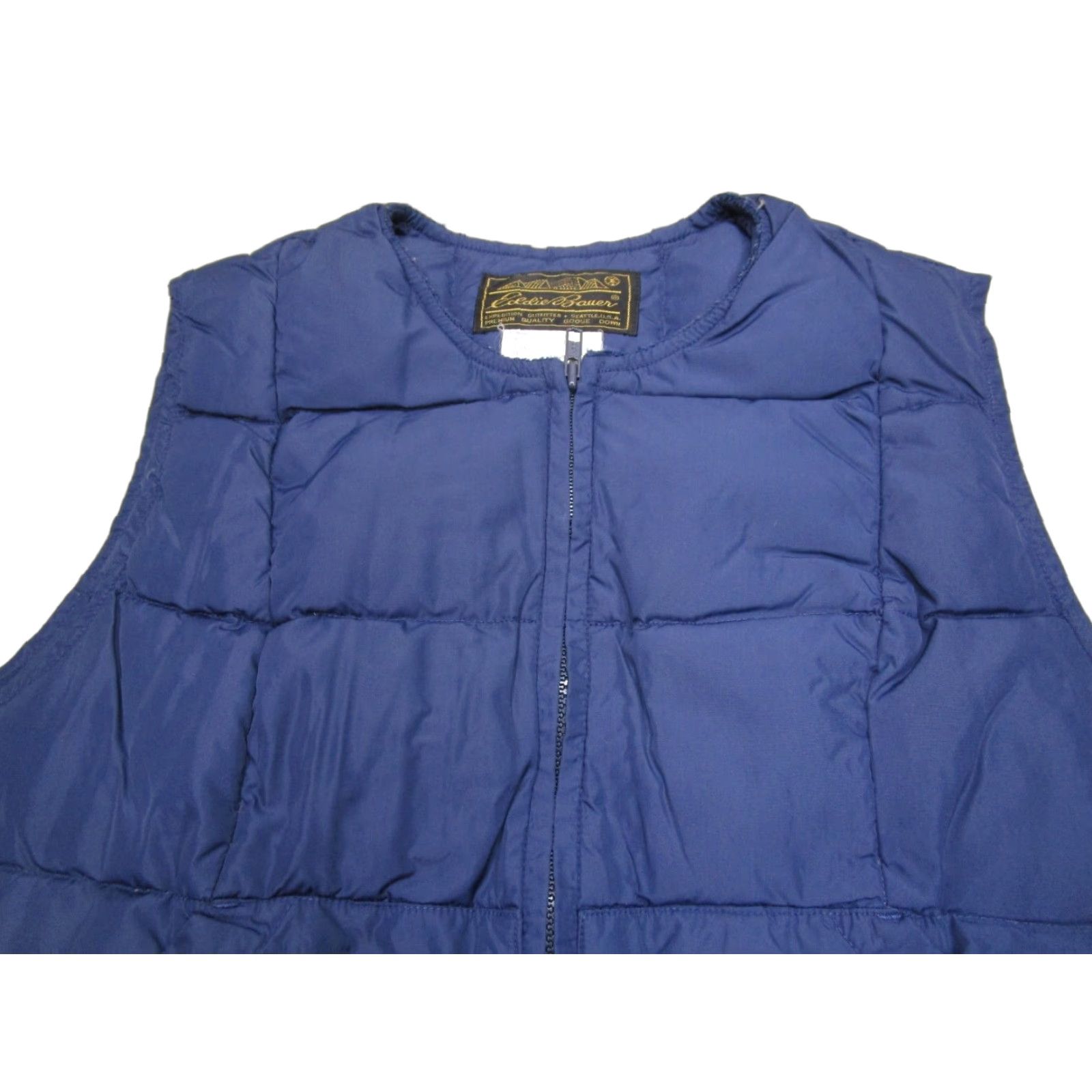 Eddie Bauer Eddie Bauer Vest Women Large Blue Goose Down Puffer Full Zip Quilted Hiking Size L / US 10 / IT 46 - 1 Thumbnail