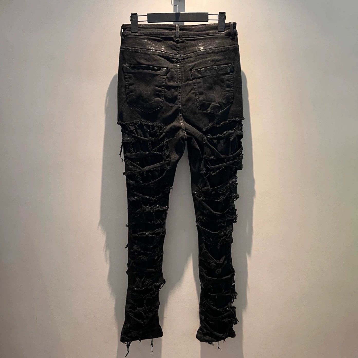 Rick Owens Rick Owens Drkshdw Re-line Distressed Waxed Ripped Jeans Size US 29 - 2 Thumbnail