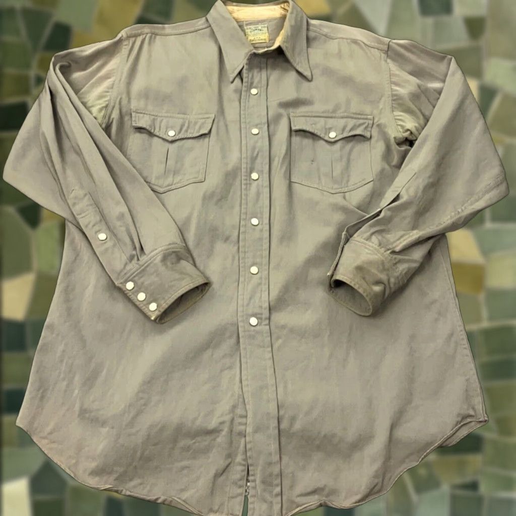Vintage VINTAGE Diamond Men's Wool Shirt XL Gray 60s Western Snap Button Up Casual Workwear Size US XL / EU 56 / 4 - 1 Thumbnail