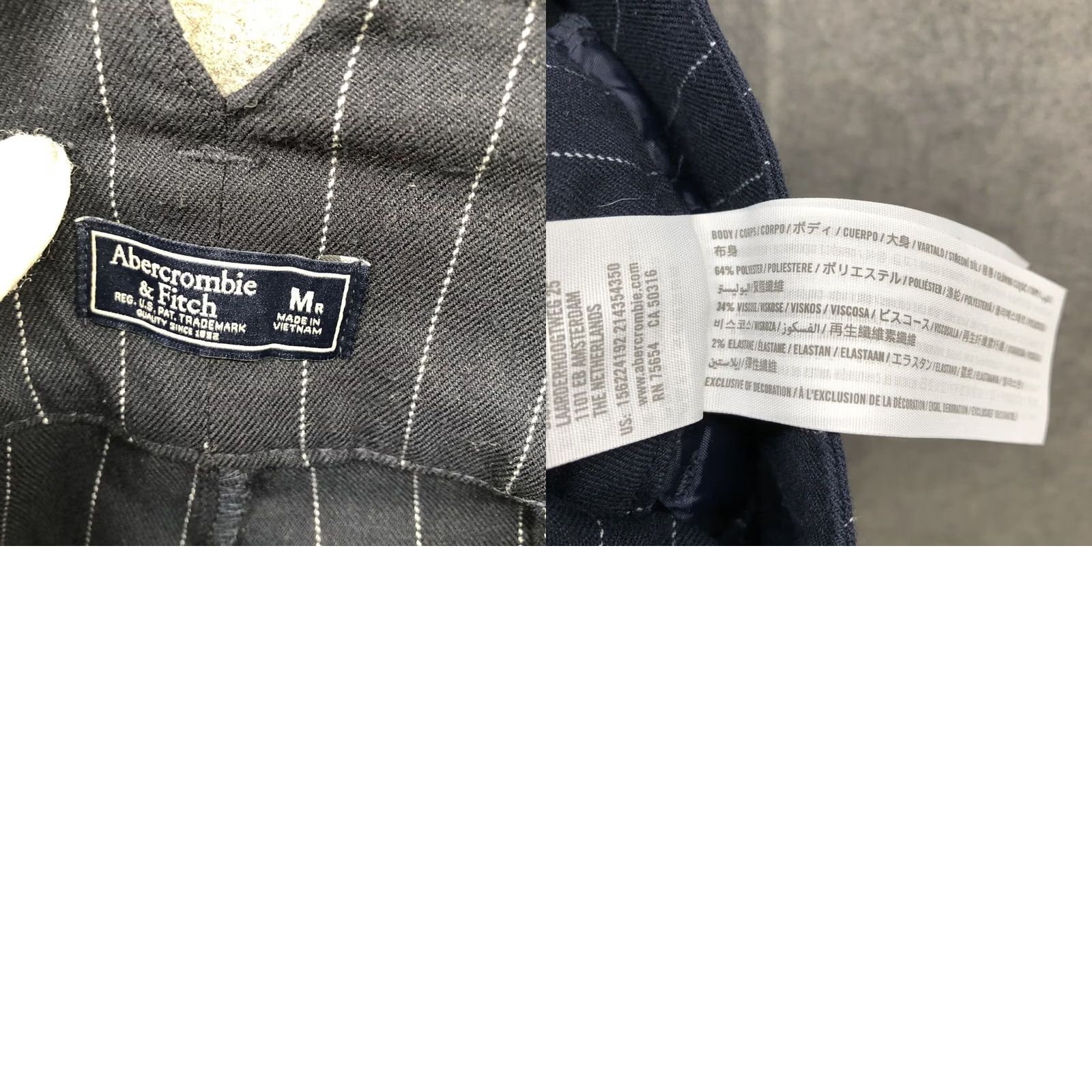 Abercrombie & Fitch VINTAGE Abercrombie & Fitch High Waisted Dress Pants Womens M Navy Pinstriped Relaxed Size 32" / US 10 / IT 46 - 8 Thumbnail
