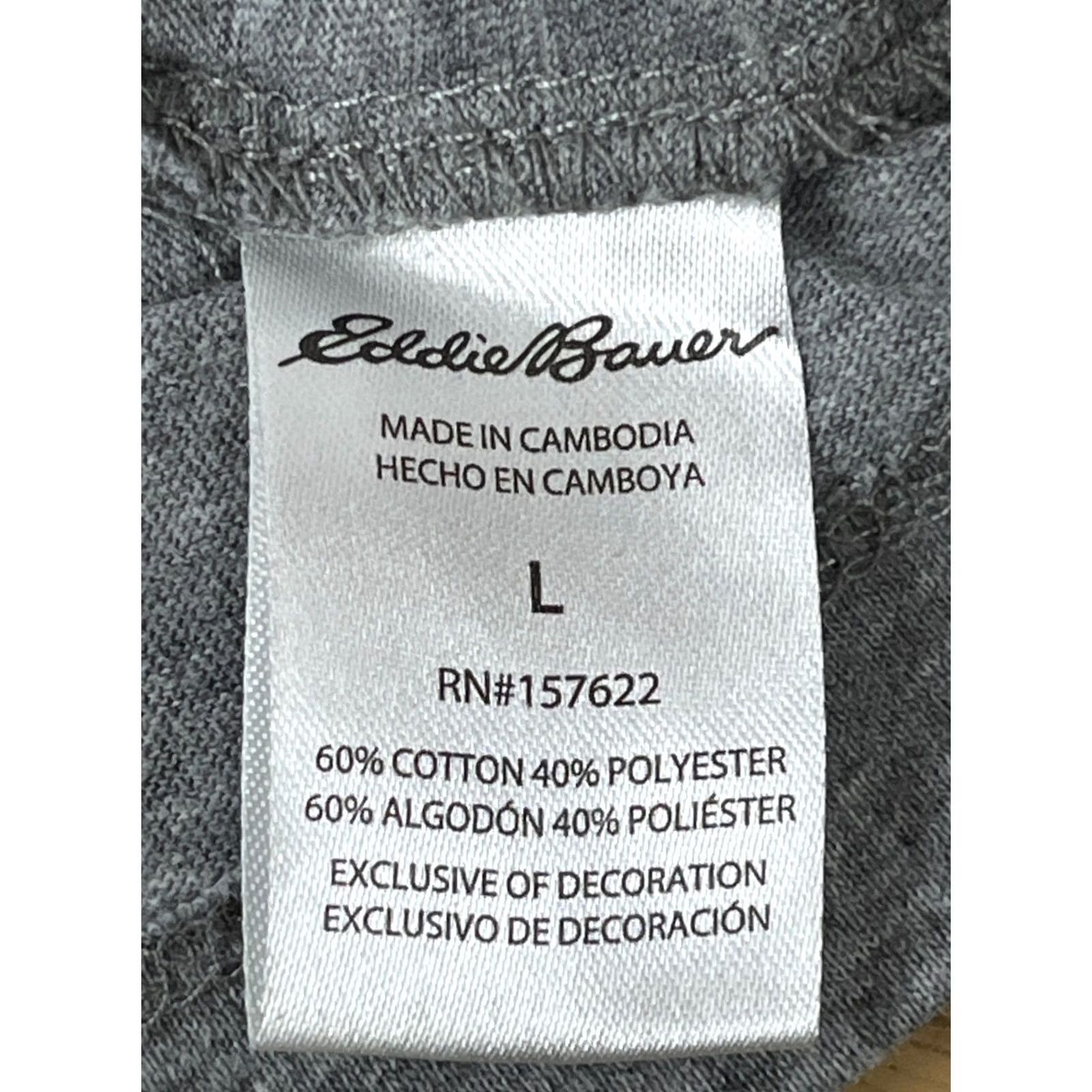 Eddie Bauer Eddie Bauer Mens T-Shirts Gray Cotton Blend Short Sleeve Crew Neck Casual L Size US L / EU 52-54 / 3 - 7 Thumbnail