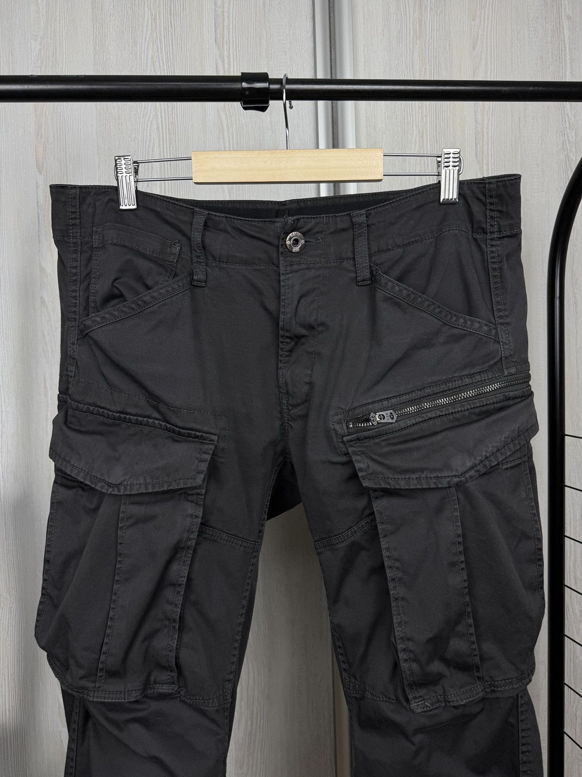 G-Star G-Star Raw Rovic Zip 3D Straight Tapered Grey Cargo pants Size US 33 - 3 Thumbnail