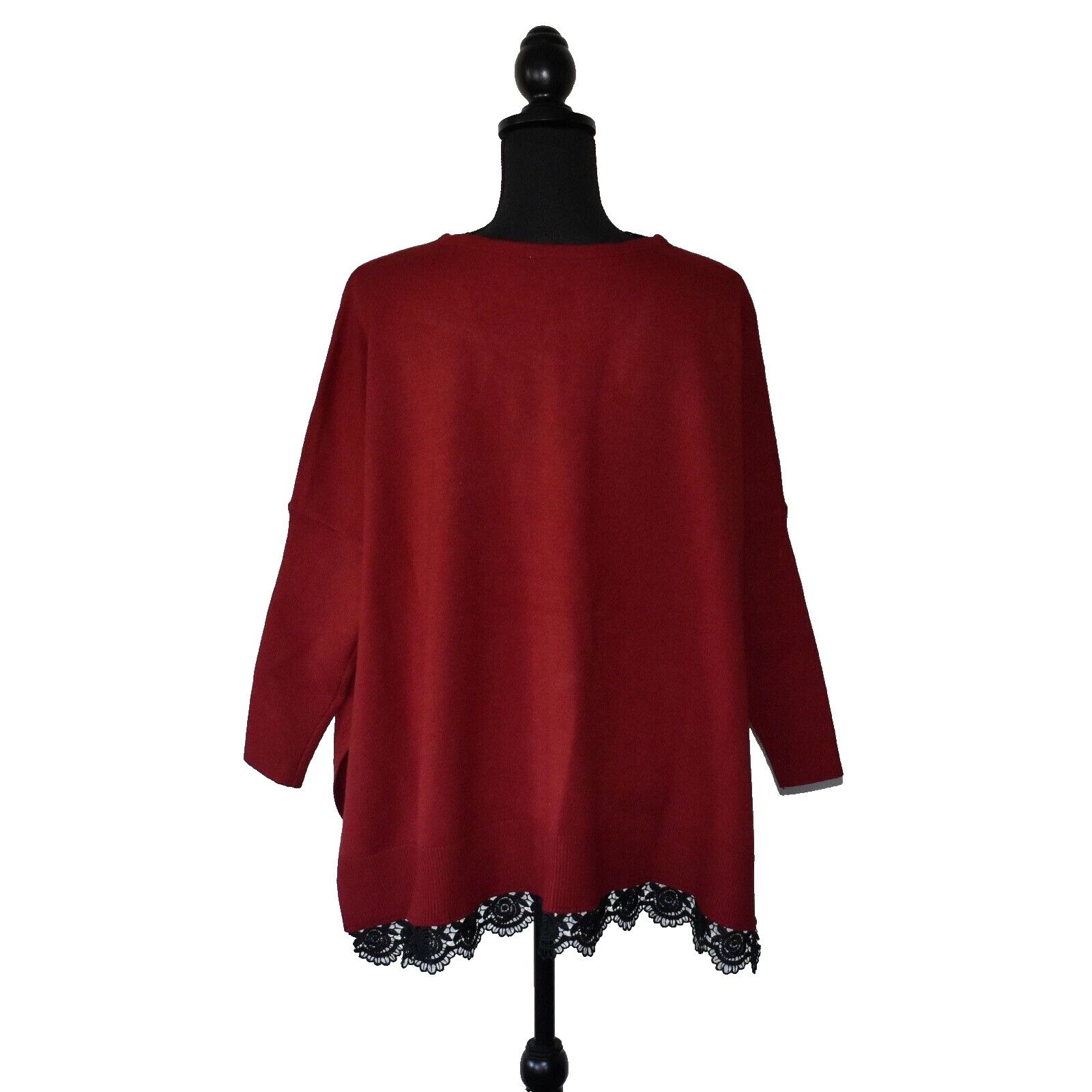Chicos NWT CHICOS Red Allure V Neck Poncho Sweater Size S/M $129 Size S / US 4 / IT 40 - 3 Thumbnail