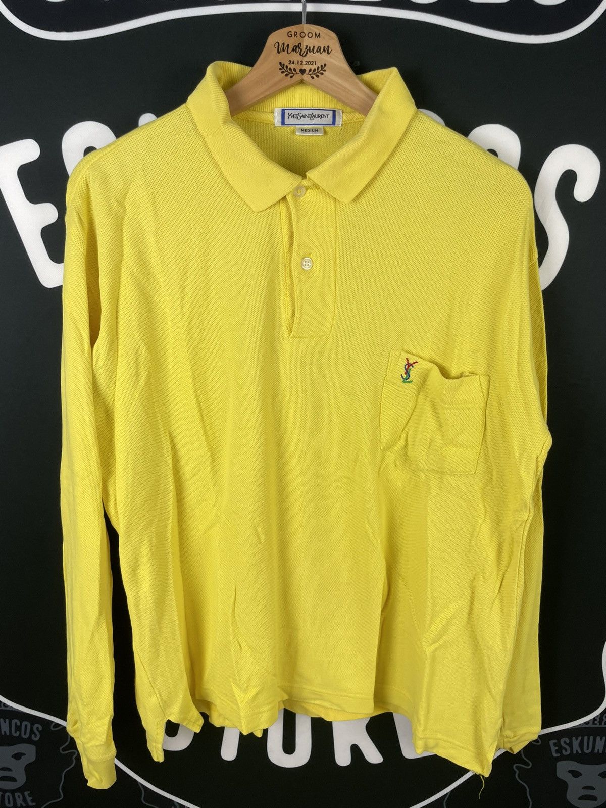 Yves Saint Laurent YSL Long Sleeve Polo Shirt Size US L / EU 52-54 / 3 - 2 Thumbnail