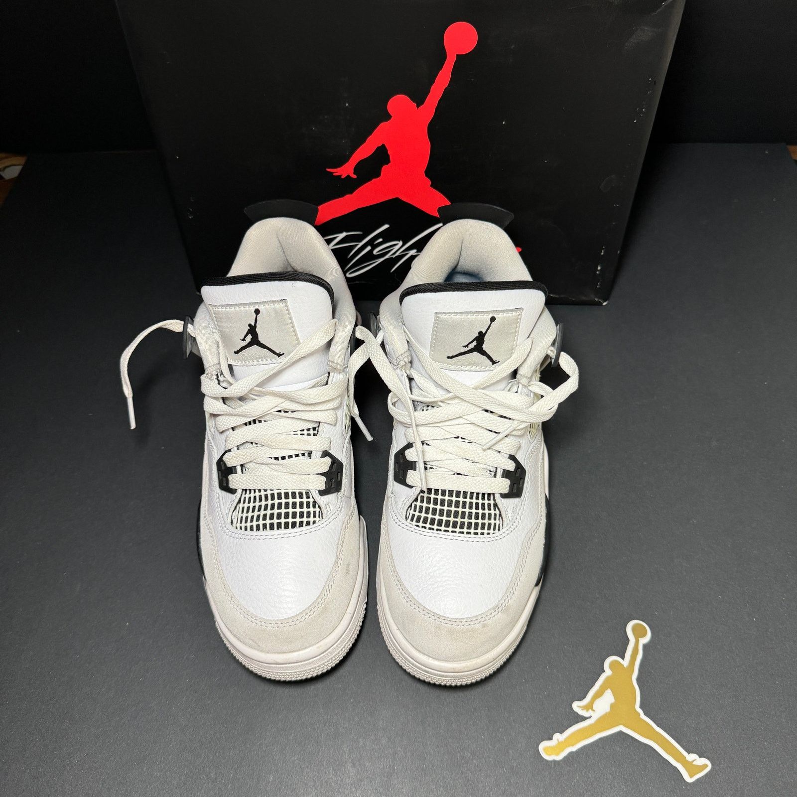 Jordan Brand × Nike Size 7 Nike Air Jordan 4 Retro GS Military Black Men's Shoes Size US 7 / EU 40 - 4 Thumbnail