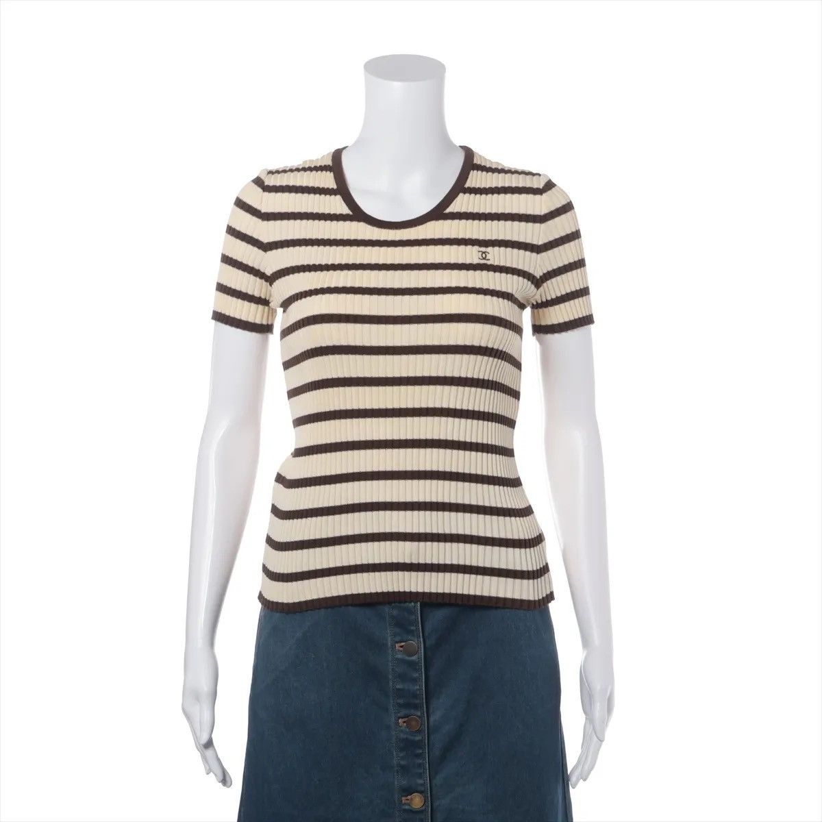Chanel Chanel Botique striped top t-shirt 40 Size M / US 6-8 / IT 42-44 - 4 Thumbnail